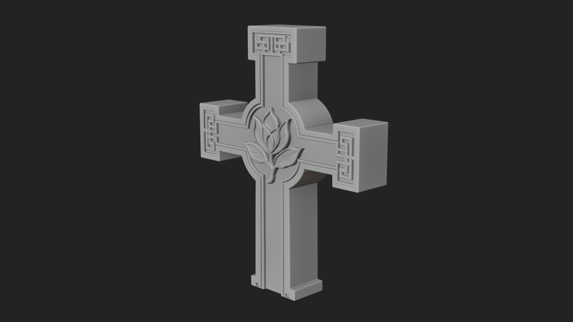 Carved Relief Wall Cross Design 575 3D Print Model 3D Model