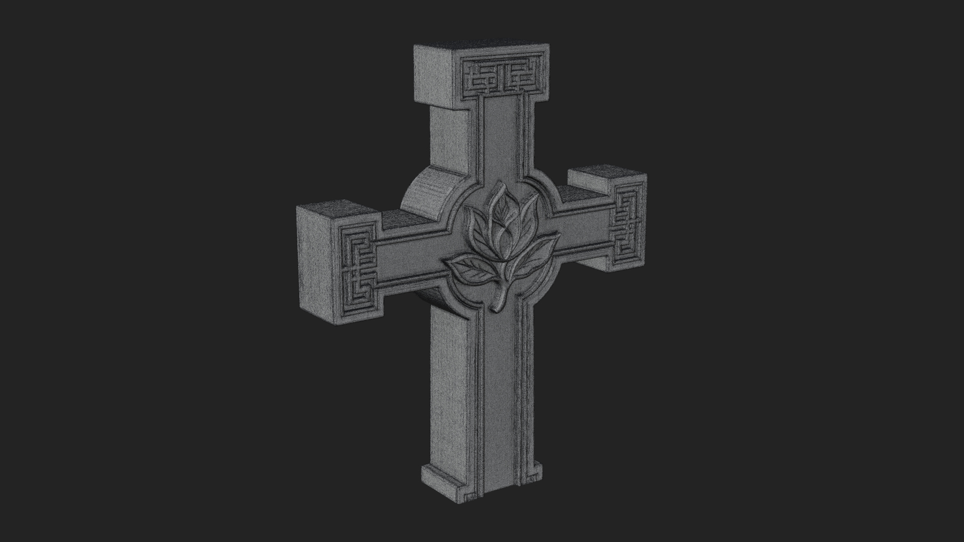 Carved Relief Wall Cross Design 575 3D Print Model 3D Model