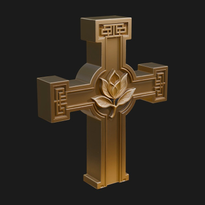 Carved Relief Wall Cross Design 575 3D Print Model