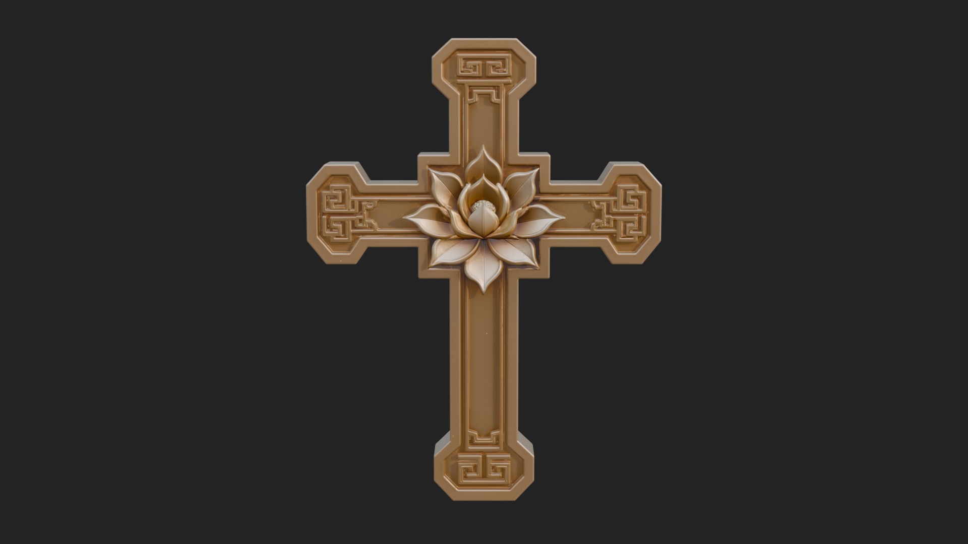 Carved Relief Wall Cross Design 576 3D Print Model 3D Model