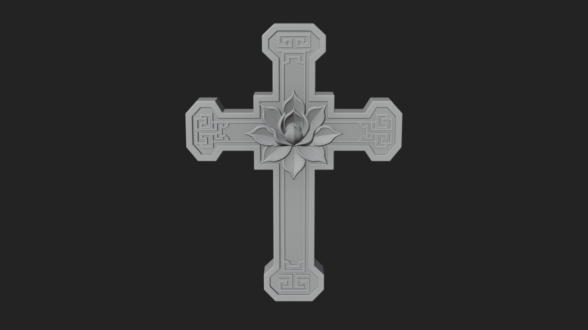 Carved Relief Wall Cross Design 576 3D Print Model 3D Model