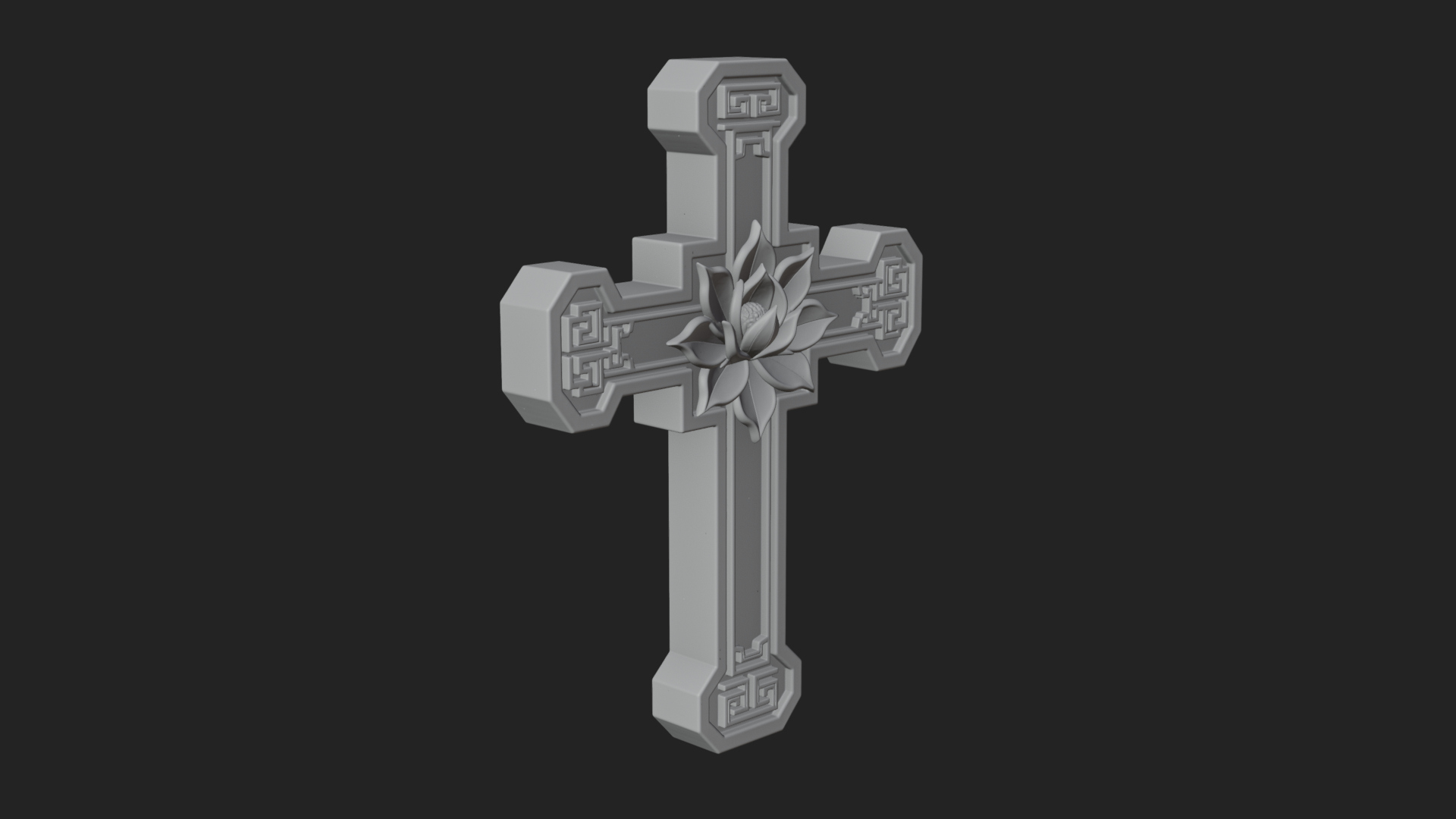 Carved Relief Wall Cross Design 576 3D Print Model 3D Model