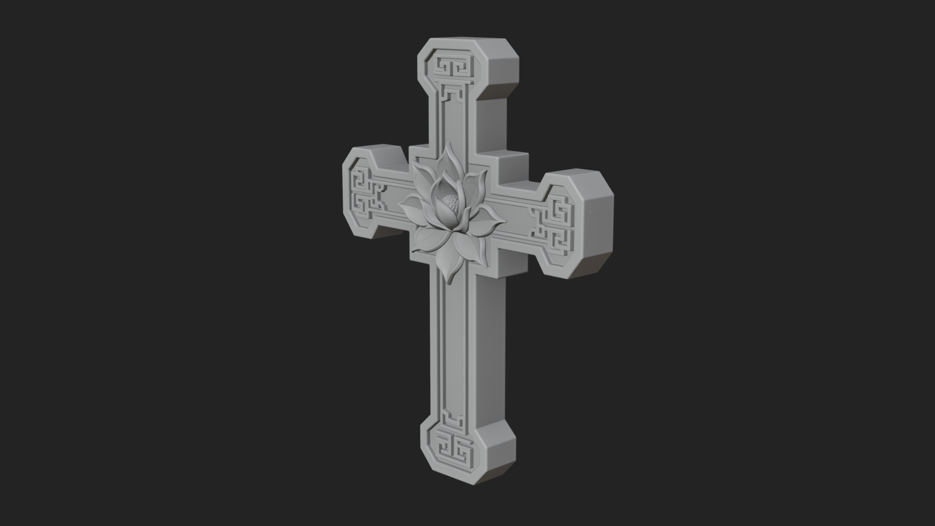 Carved Relief Wall Cross Design 576 3D Print Model 3D Model