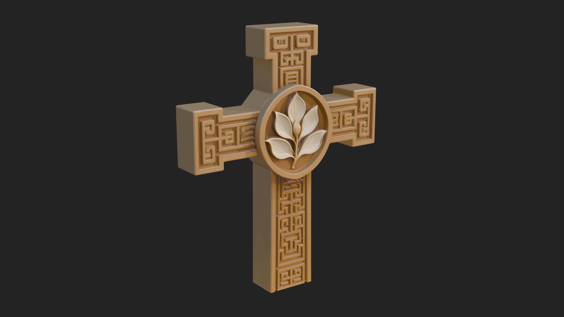 Carved Relief Wall Cross Design 577 3D Print Model 3D Model