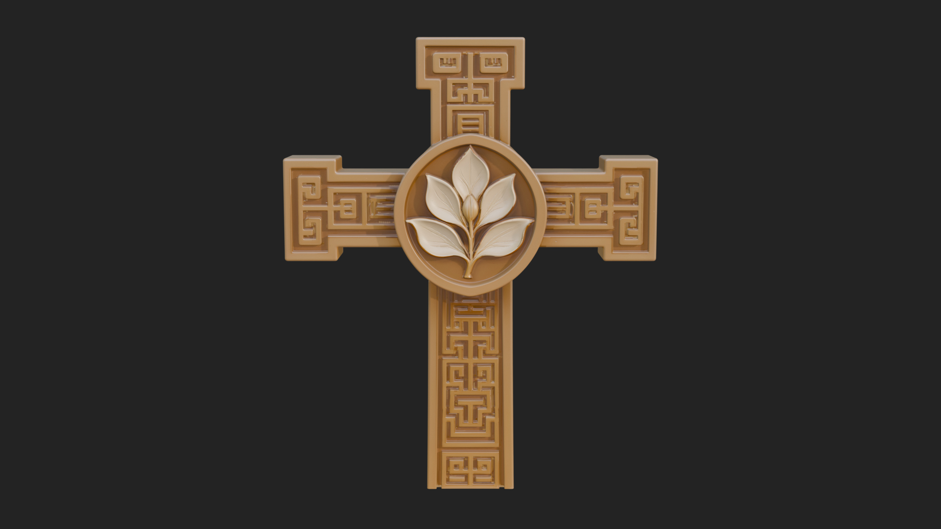 Carved Relief Wall Cross Design 577 3D Print Model 3D Model