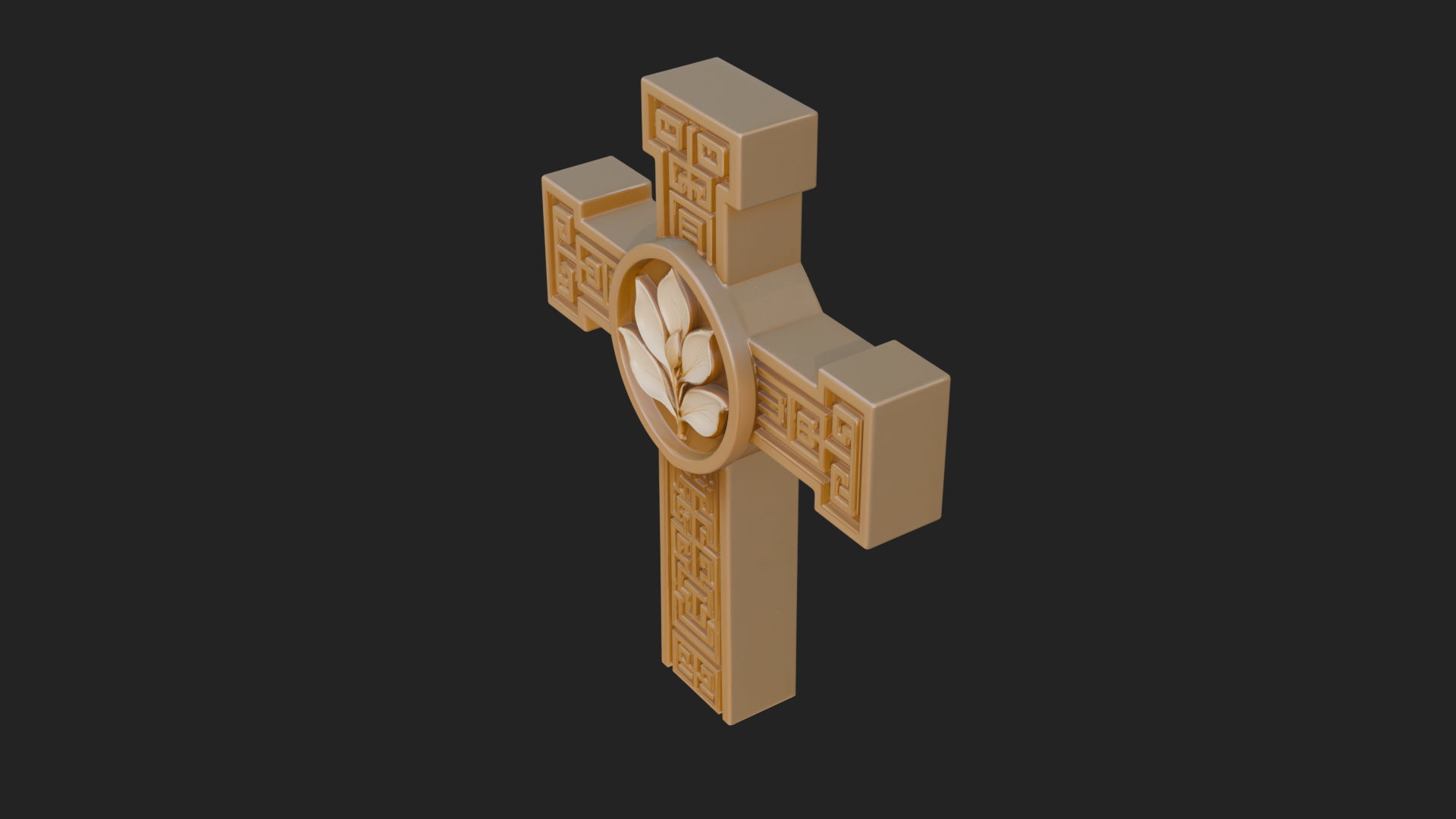 Carved Relief Wall Cross Design 577 3D Print Model 3D Model