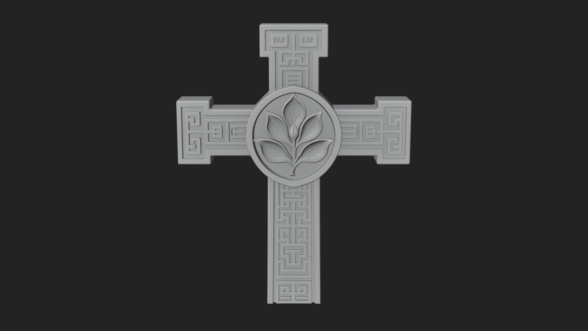 Carved Relief Wall Cross Design 577 3D Print Model 3D Model
