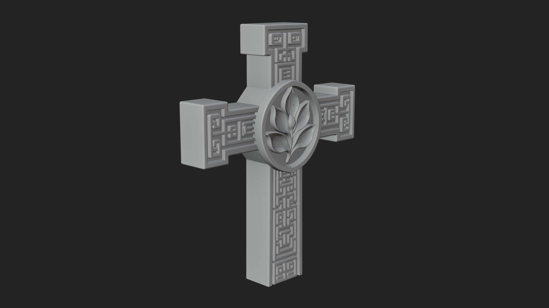 Carved Relief Wall Cross Design 577 3D Print Model 3D Model