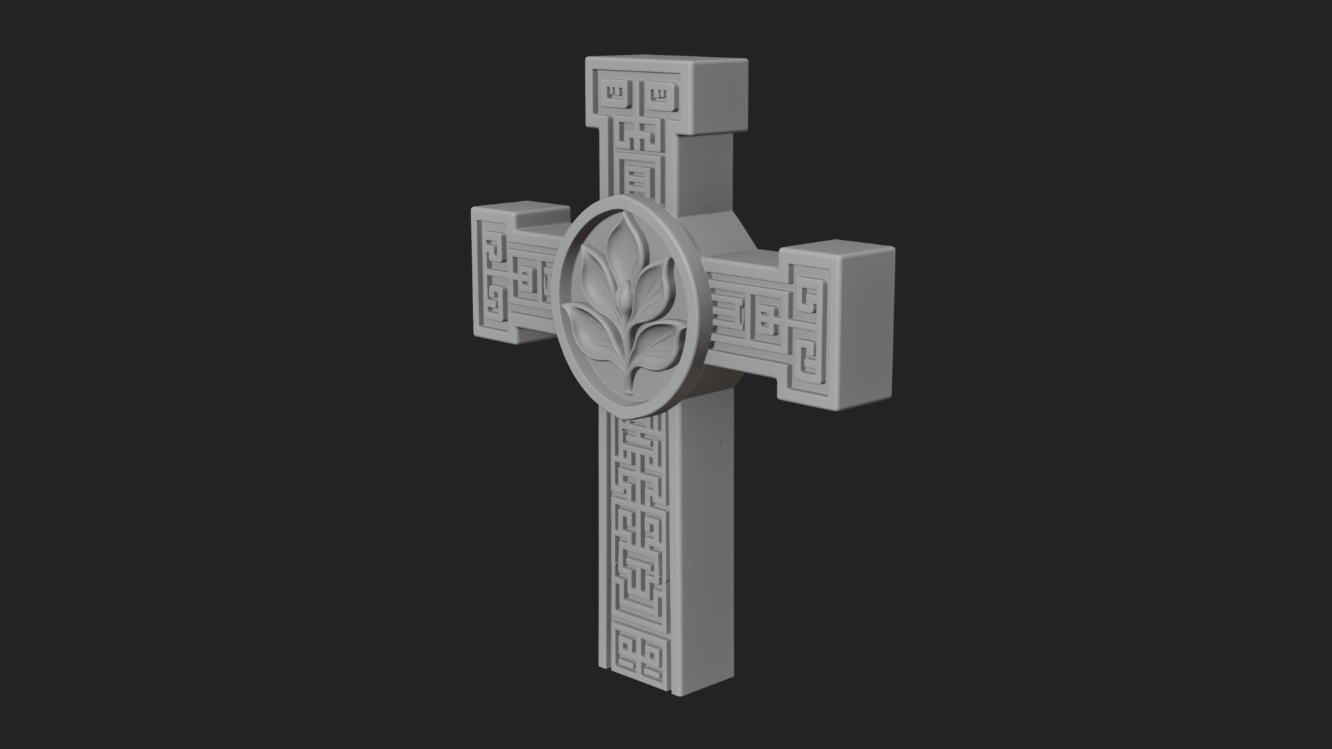 Carved Relief Wall Cross Design 577 3D Print Model 3D Model
