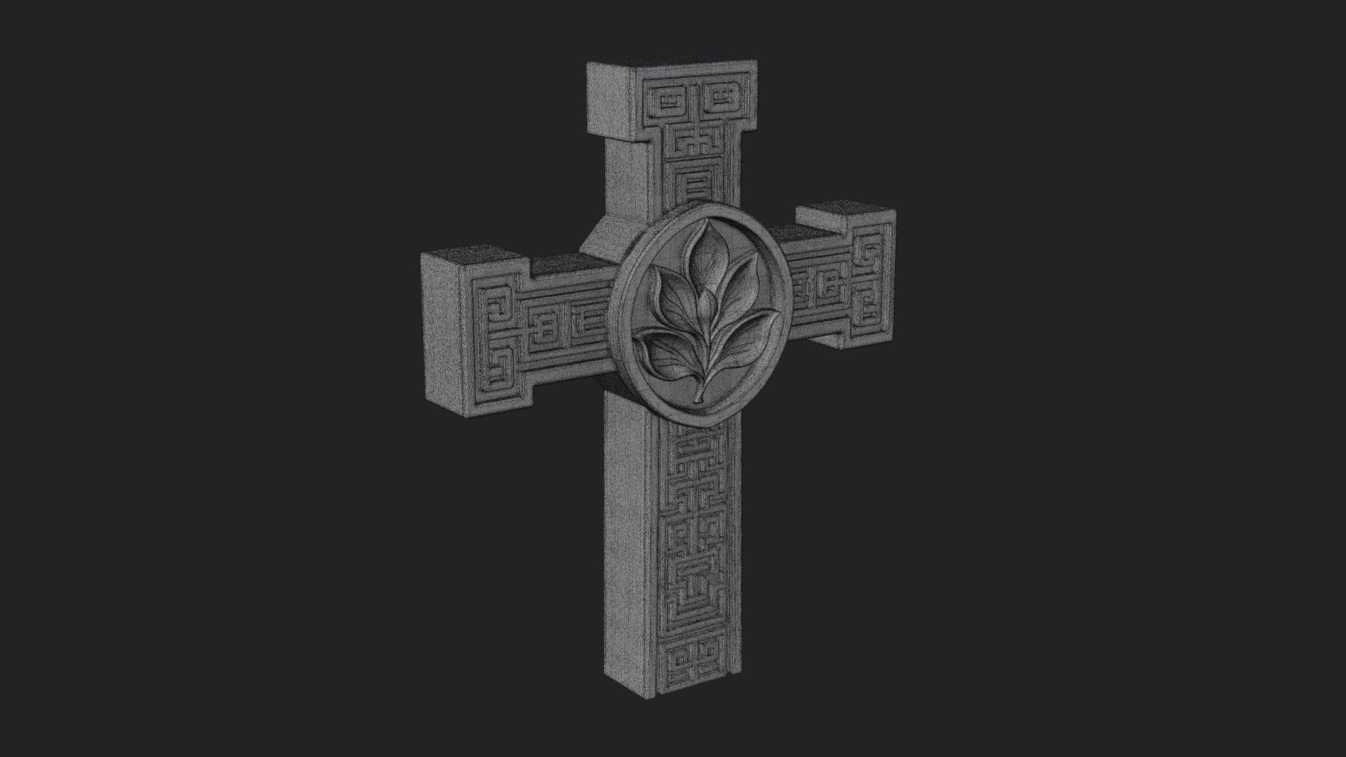 Carved Relief Wall Cross Design 577 3D Print Model 3D Model