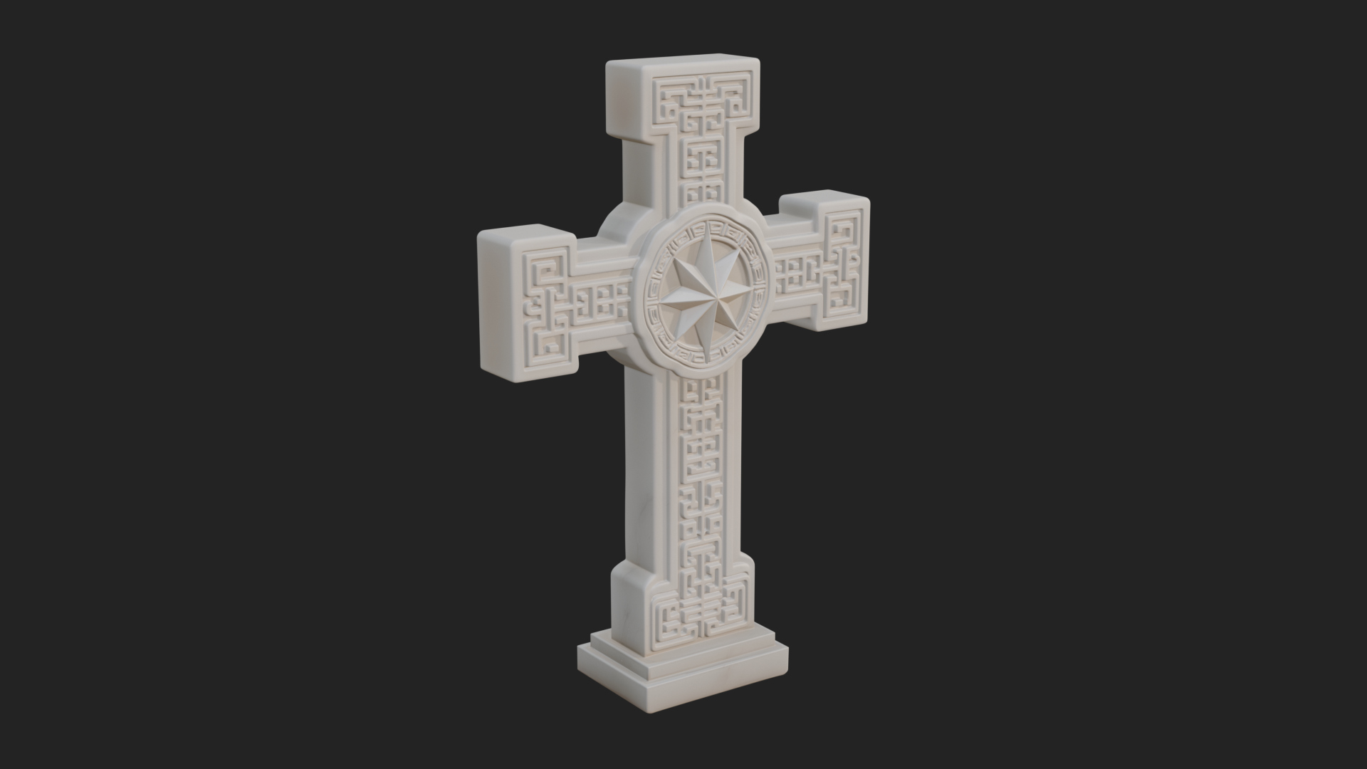 Carved Relief Wall Cross Design 578 3D Print Model 3D Model