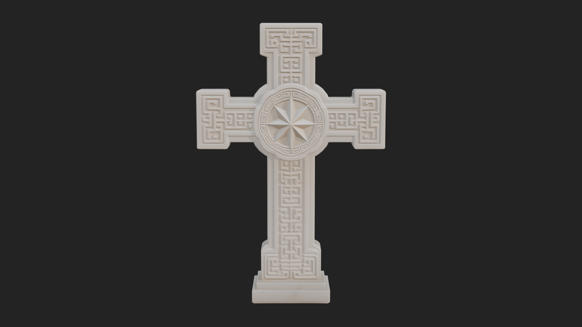 Carved Relief Wall Cross Design 578 3D Print Model 3D Model