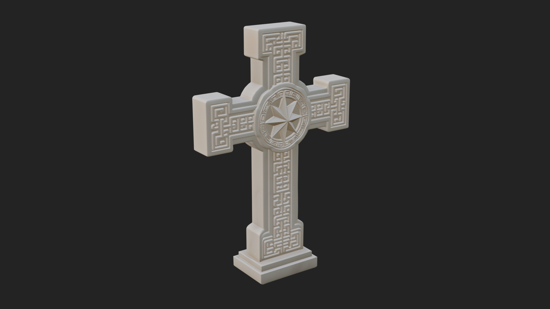 Carved Relief Wall Cross Design 578 3D Print Model 3D Model