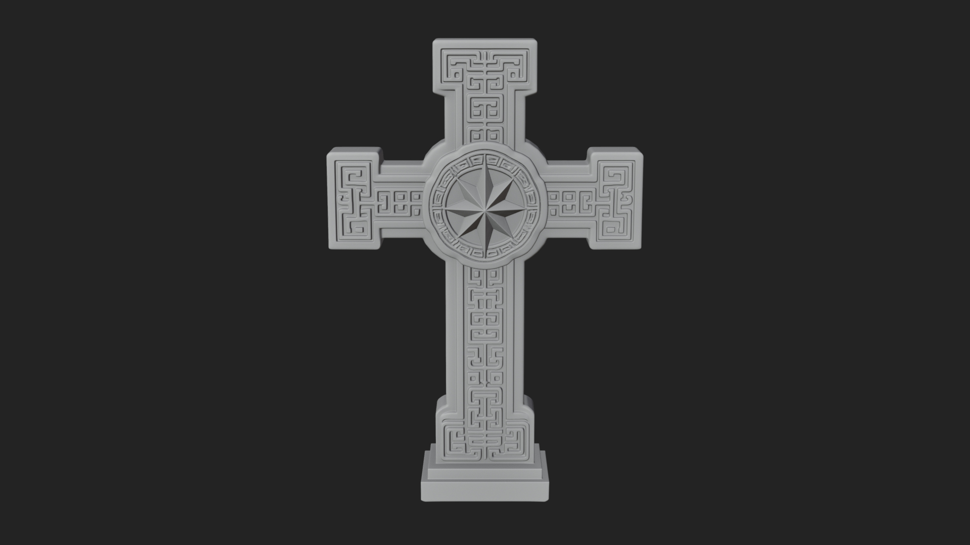 Carved Relief Wall Cross Design 578 3D Print Model 3D Model
