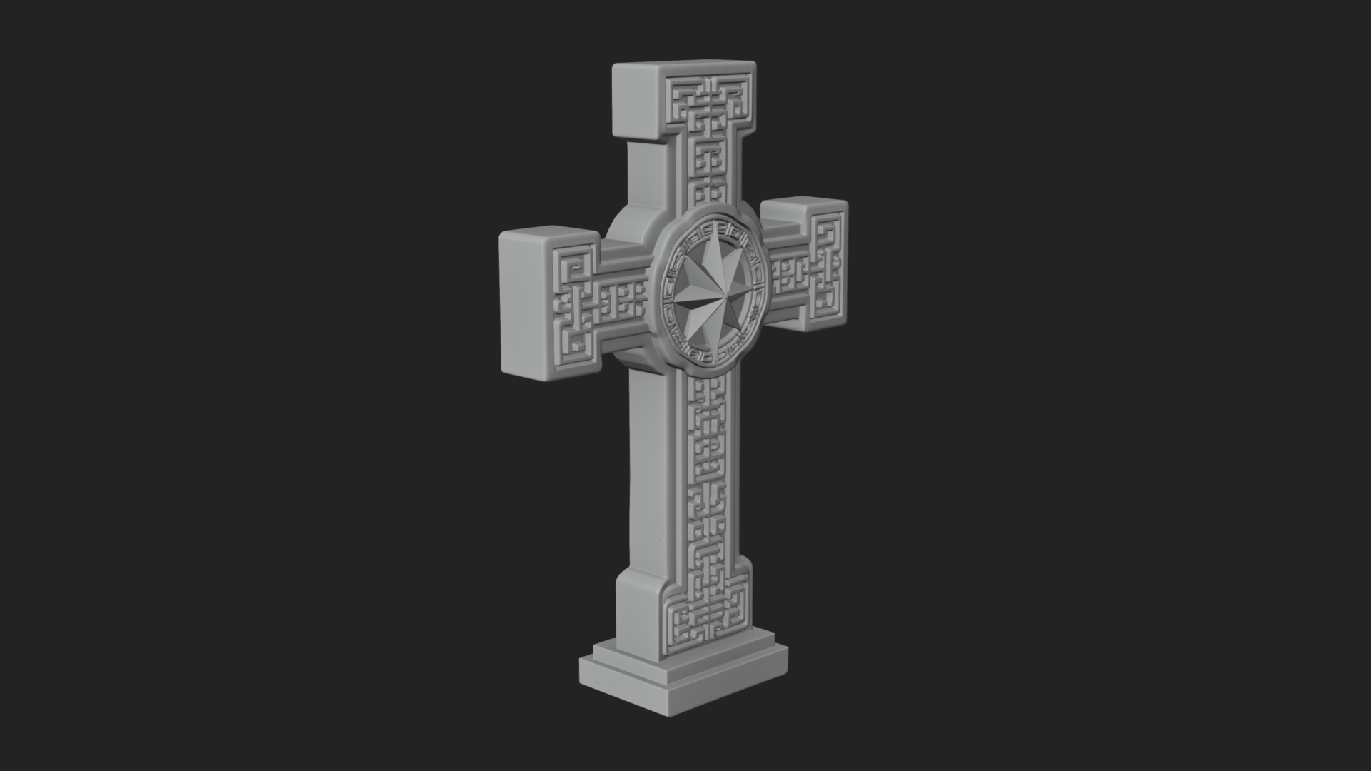 Carved Relief Wall Cross Design 578 3D Print Model 3D Model
