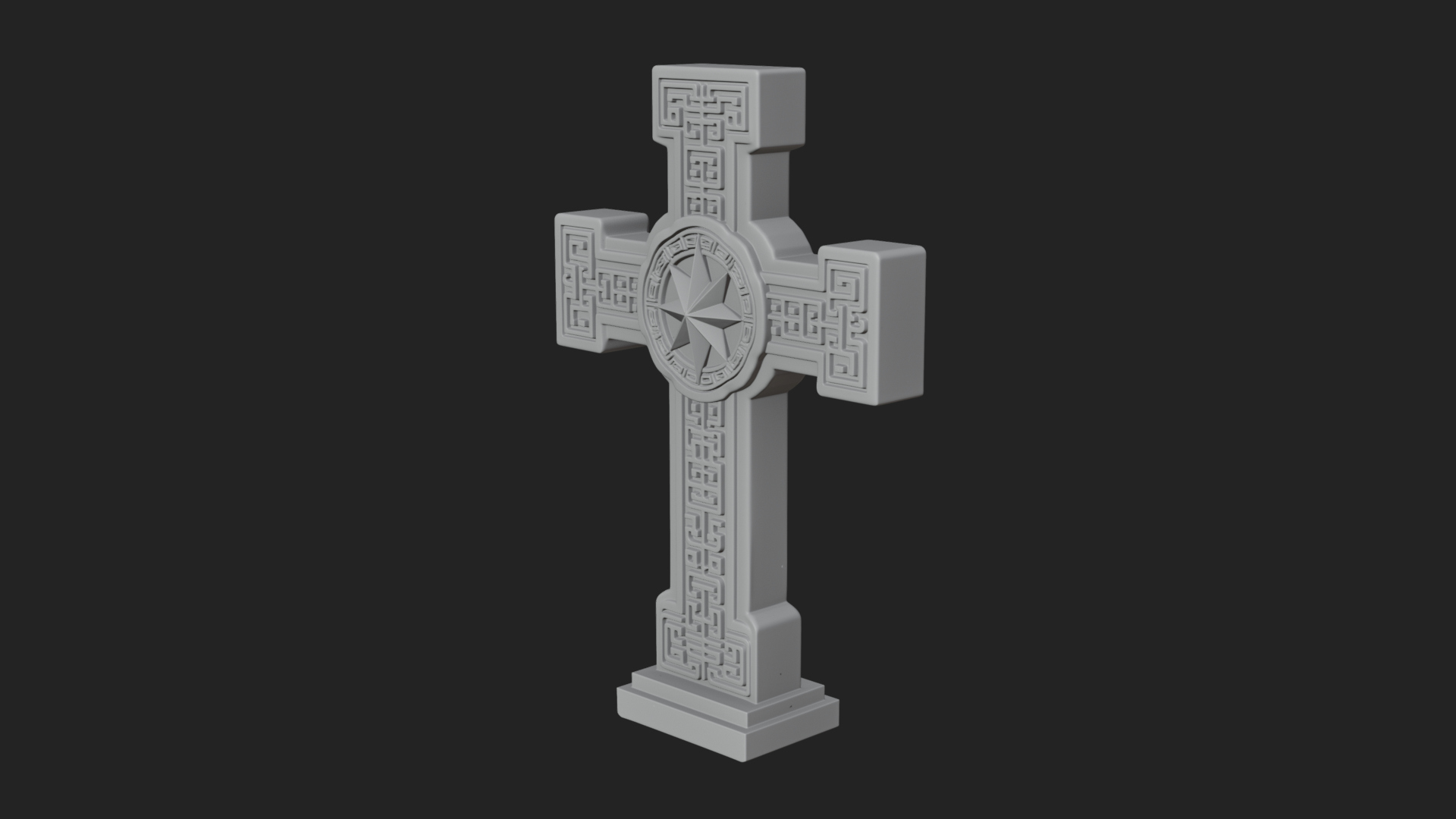 Carved Relief Wall Cross Design 578 3D Print Model 3D Model