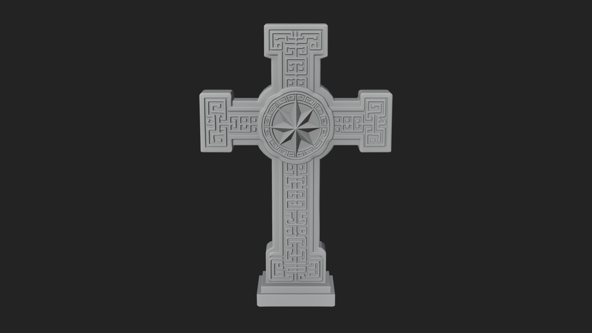 Carved Relief Wall Cross Design 578 3D Print Model 3D Model