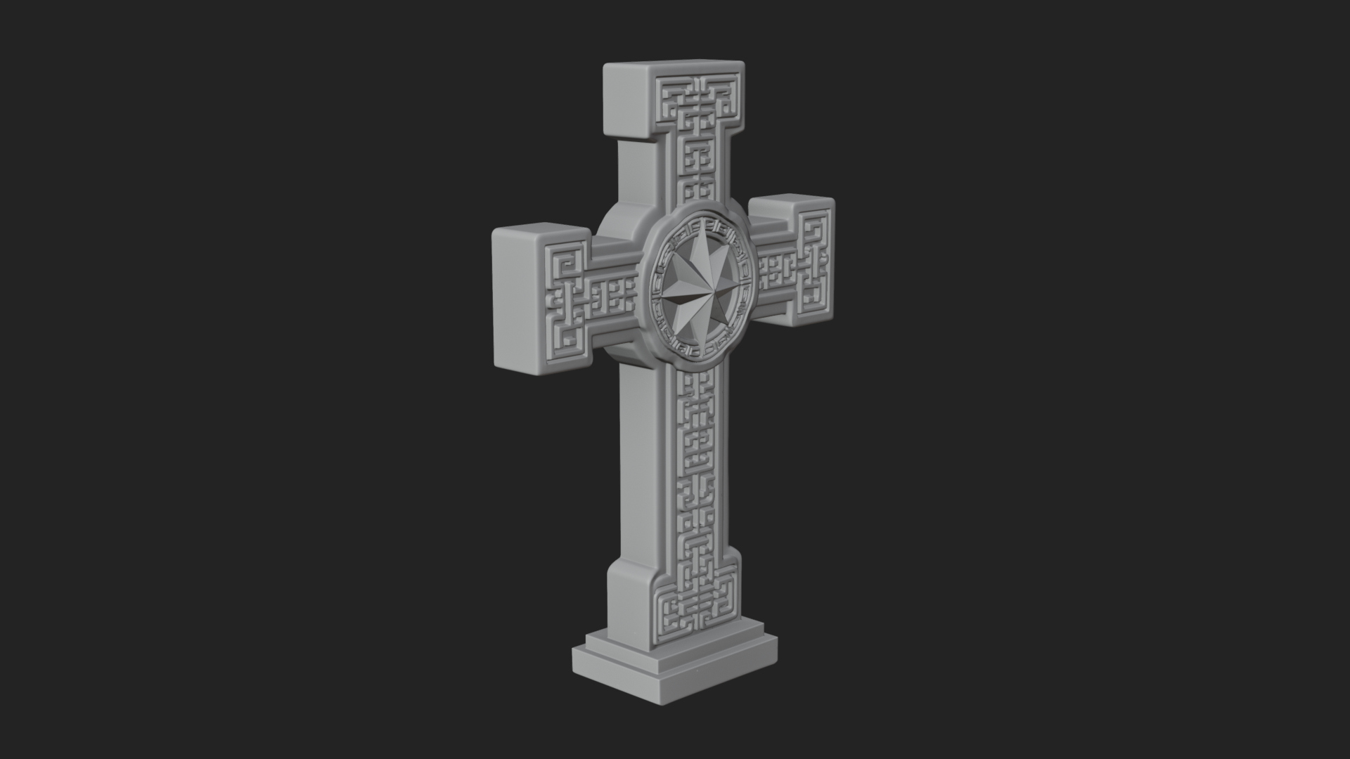 Carved Relief Wall Cross Design 578 3D Print Model 3D Model