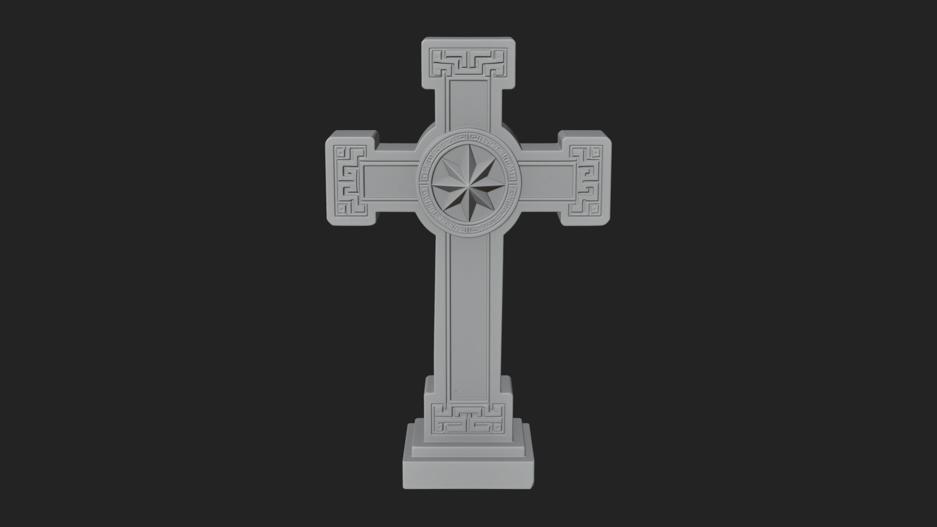 Carved Relief Wall Cross Design 579 3D Print Model 3D Model