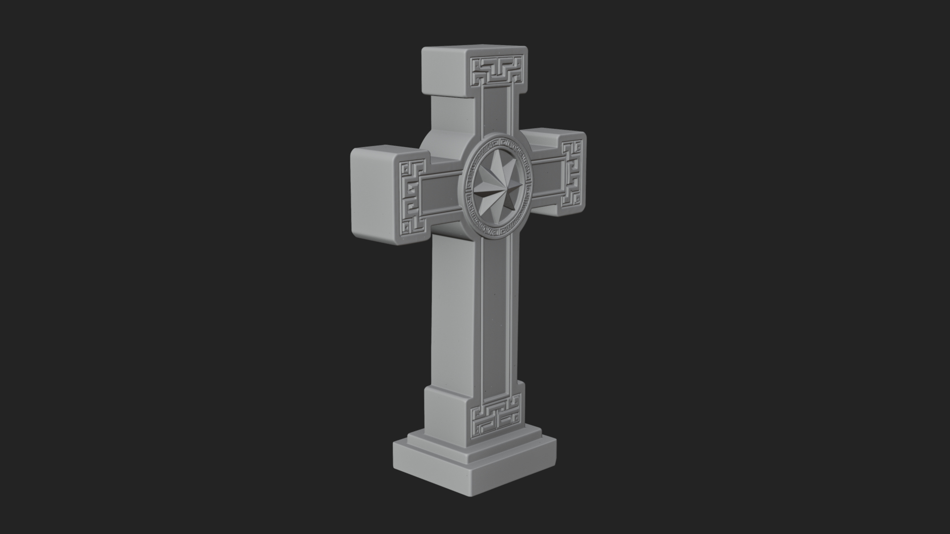 Carved Relief Wall Cross Design 579 3D Print Model 3D Model