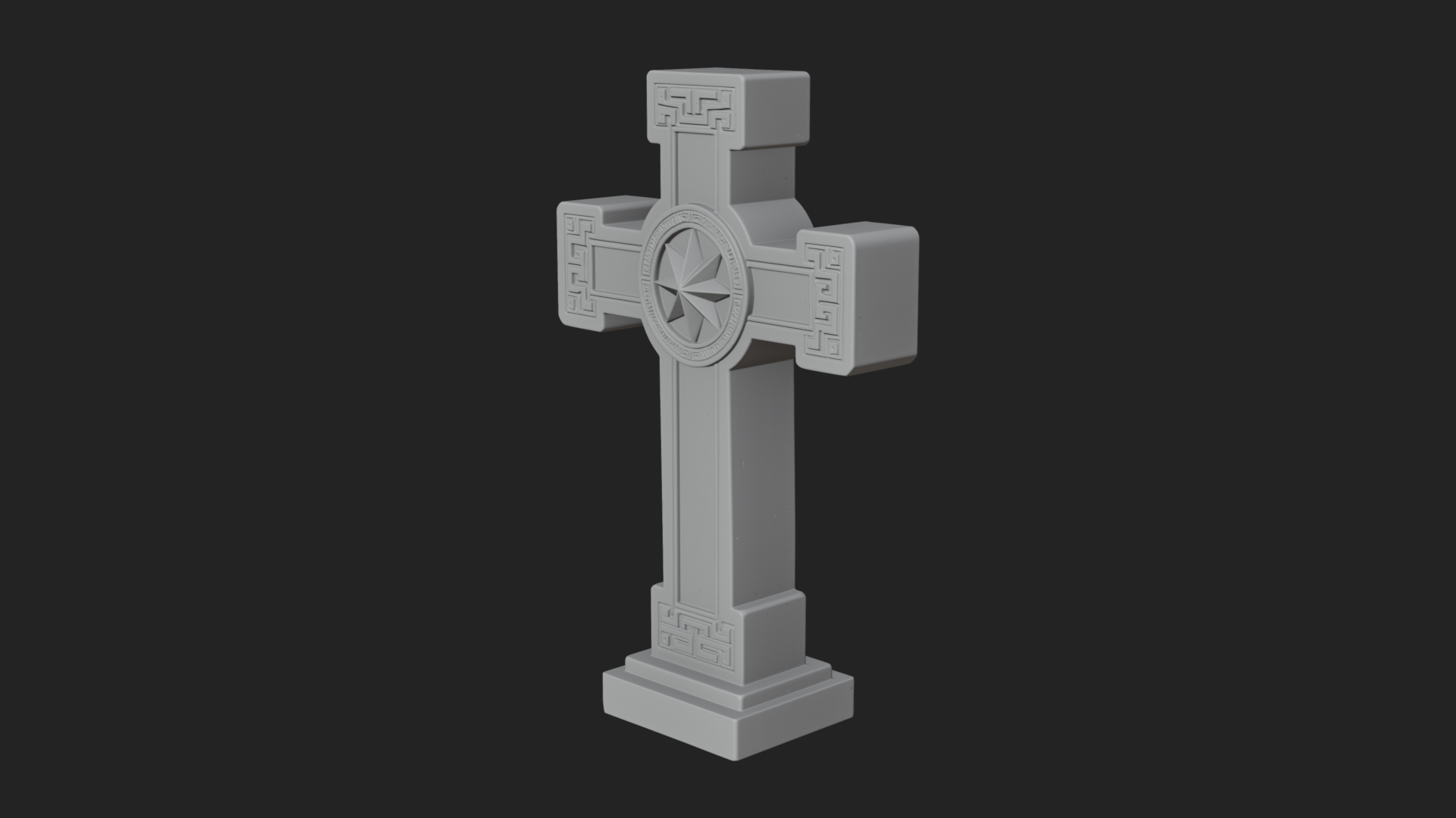 Carved Relief Wall Cross Design 579 3D Print Model 3D Model