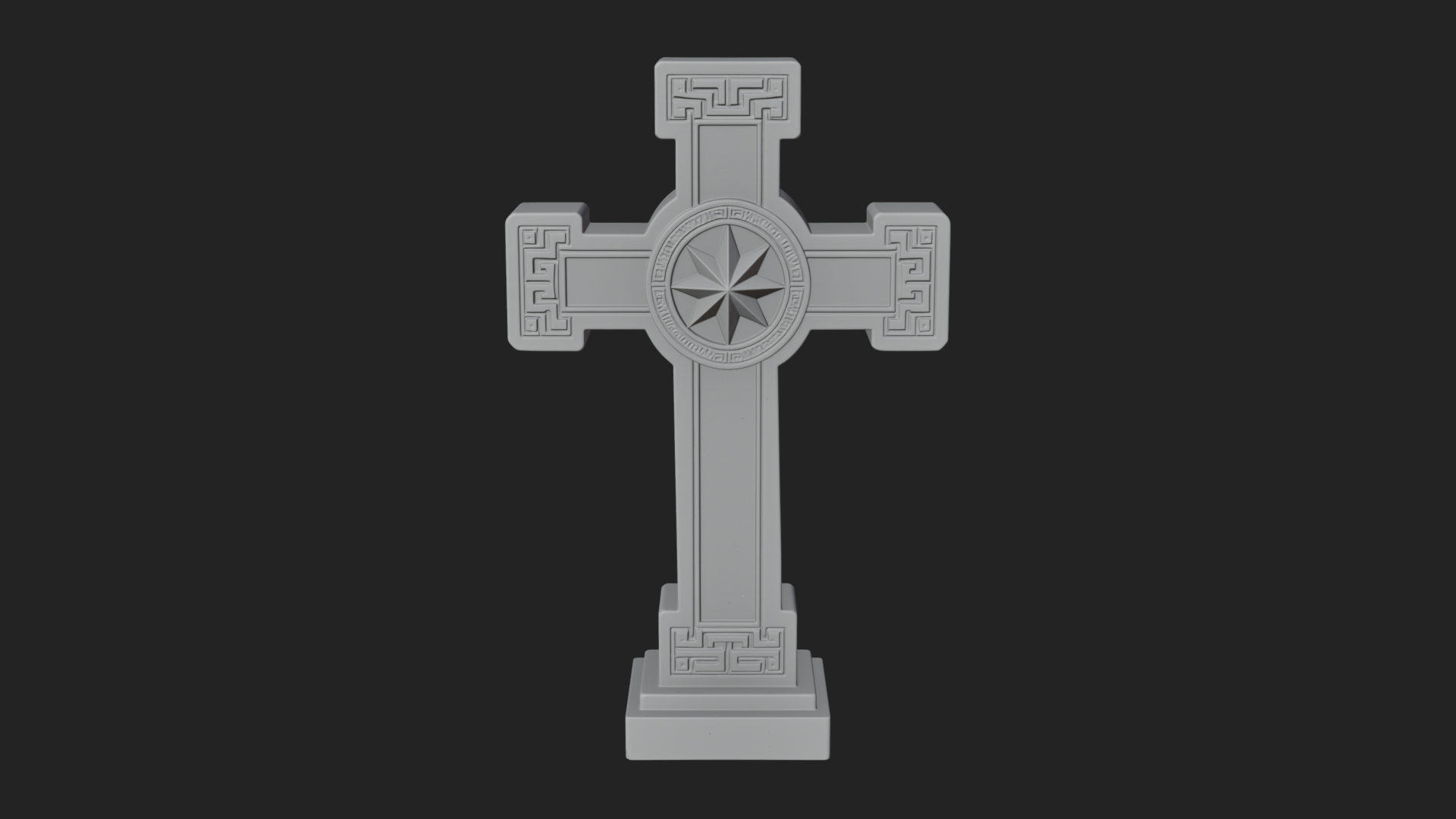 Carved Relief Wall Cross Design 579 3D Print Model 3D Model
