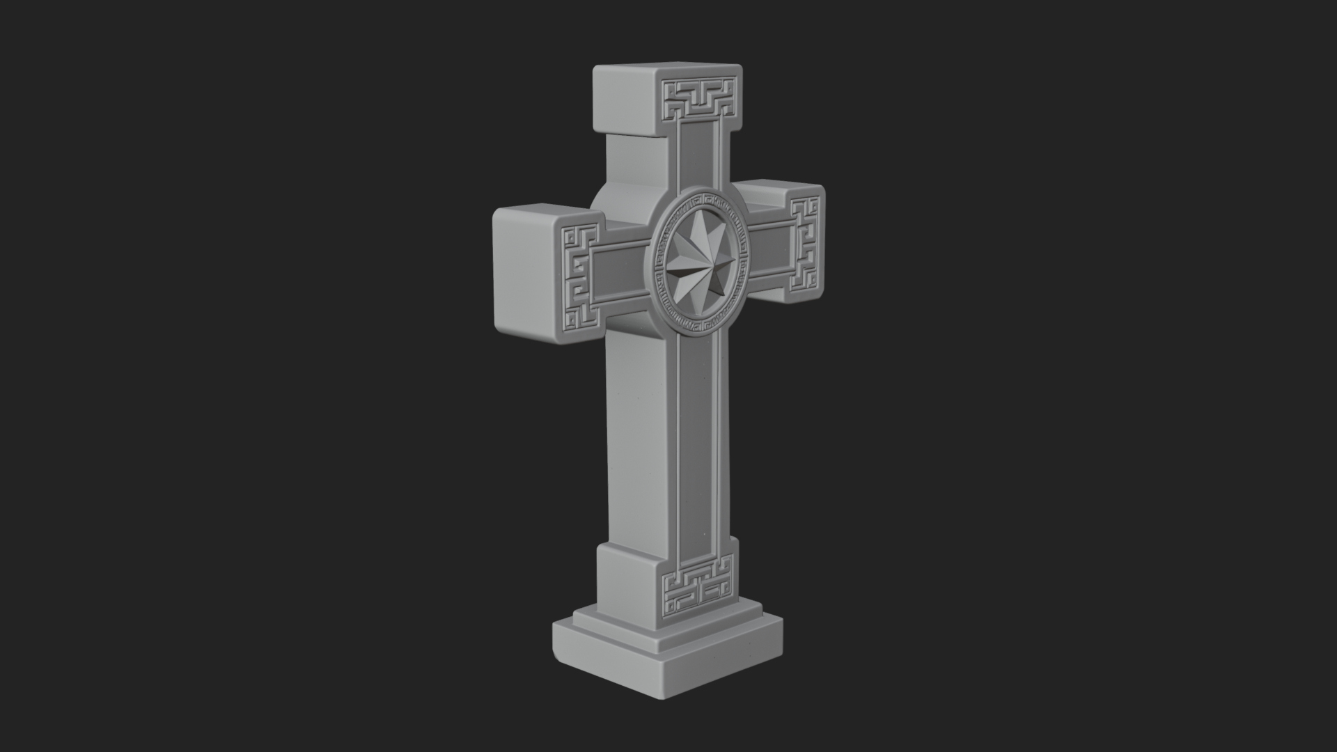Carved Relief Wall Cross Design 579 3D Print Model 3D Model