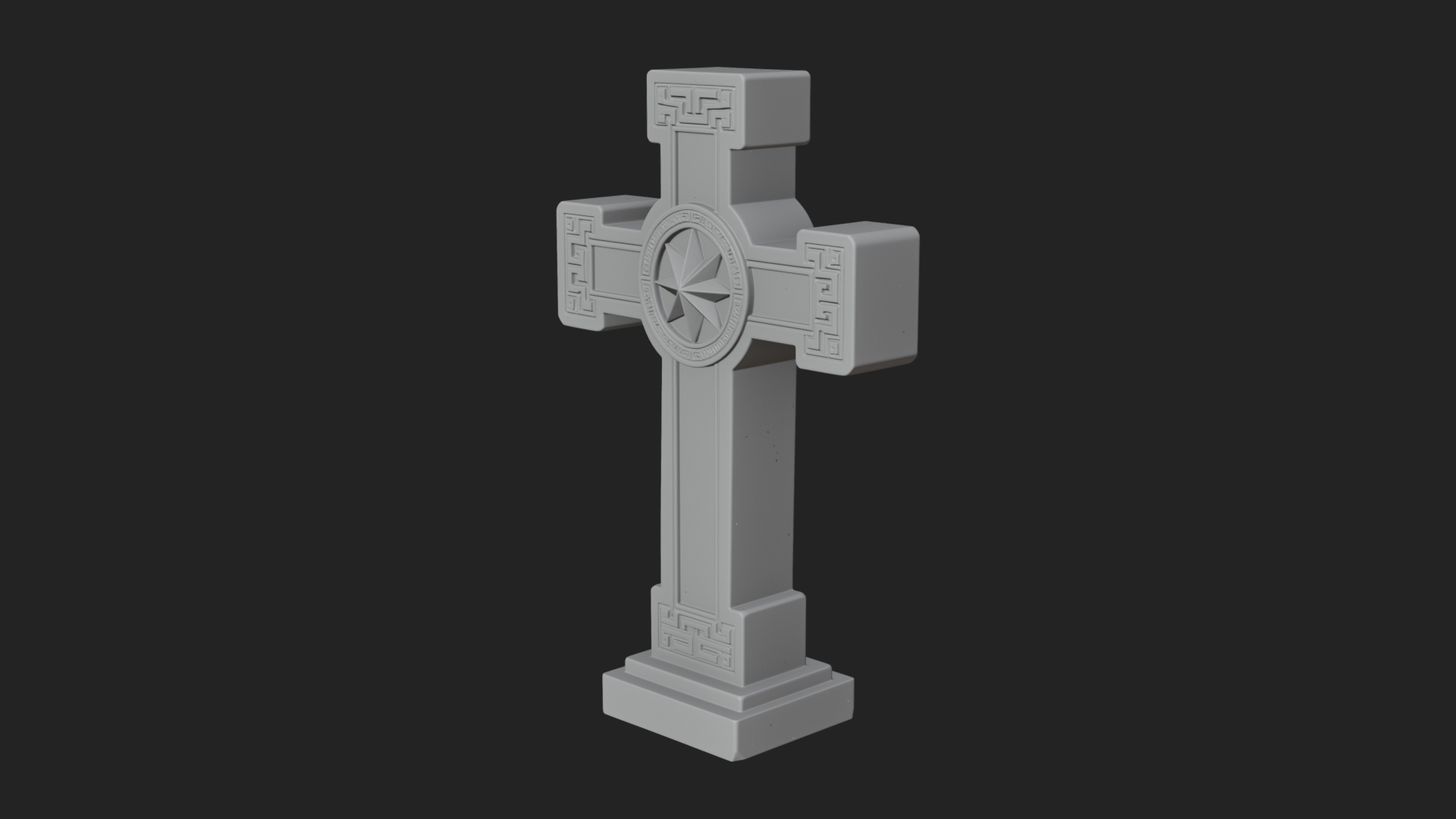 Carved Relief Wall Cross Design 579 3D Print Model 3D Model
