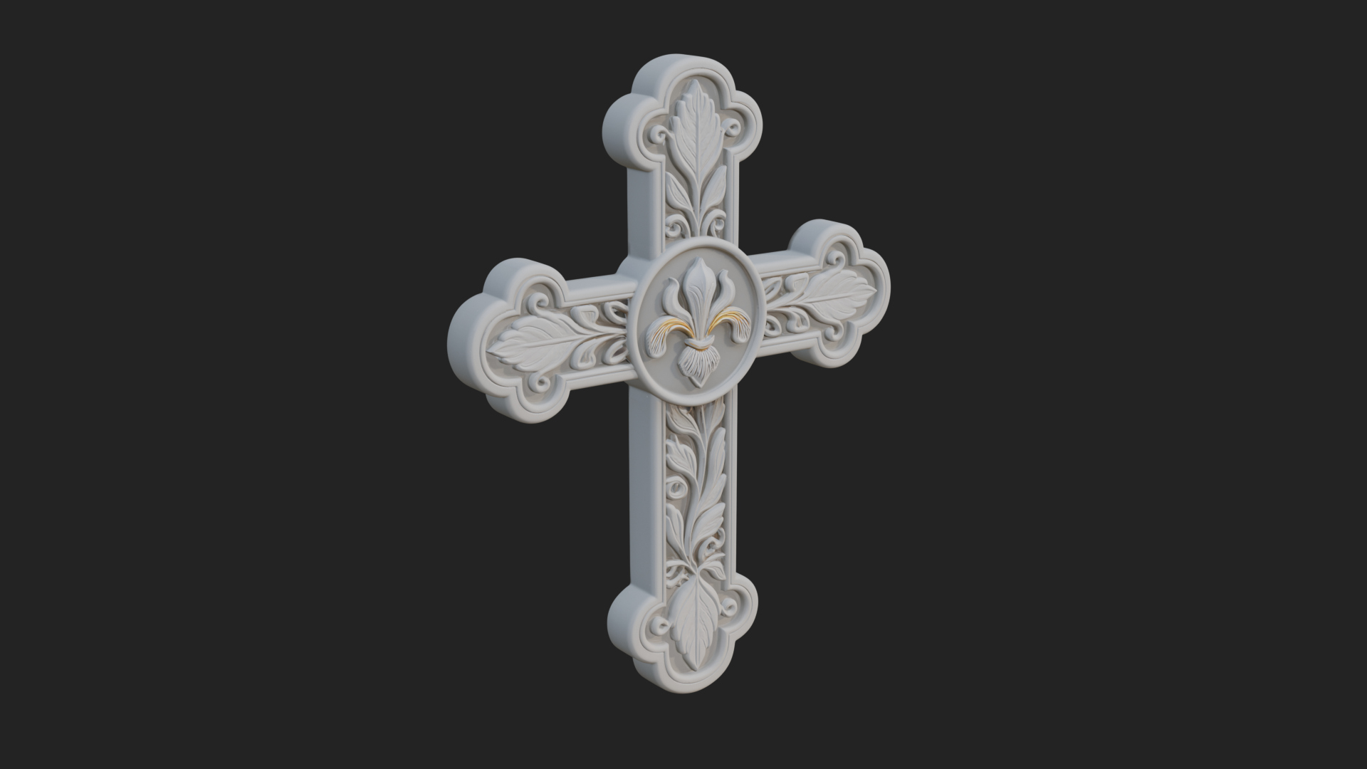 Carved Relief Wall Cross Design 58 3D Print Model 3D Model