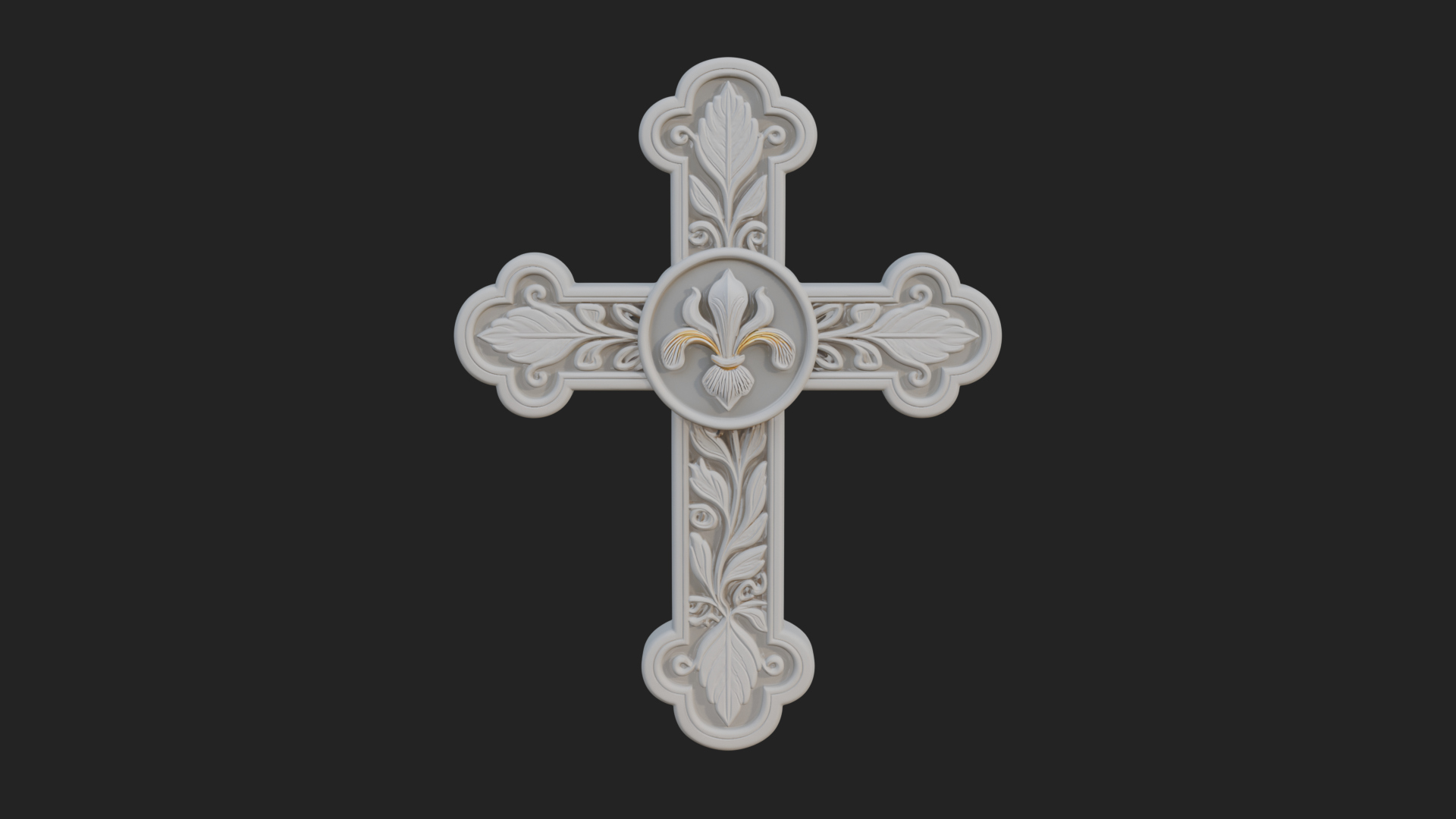 Carved Relief Wall Cross Design 58 3D Print Model 3D Model