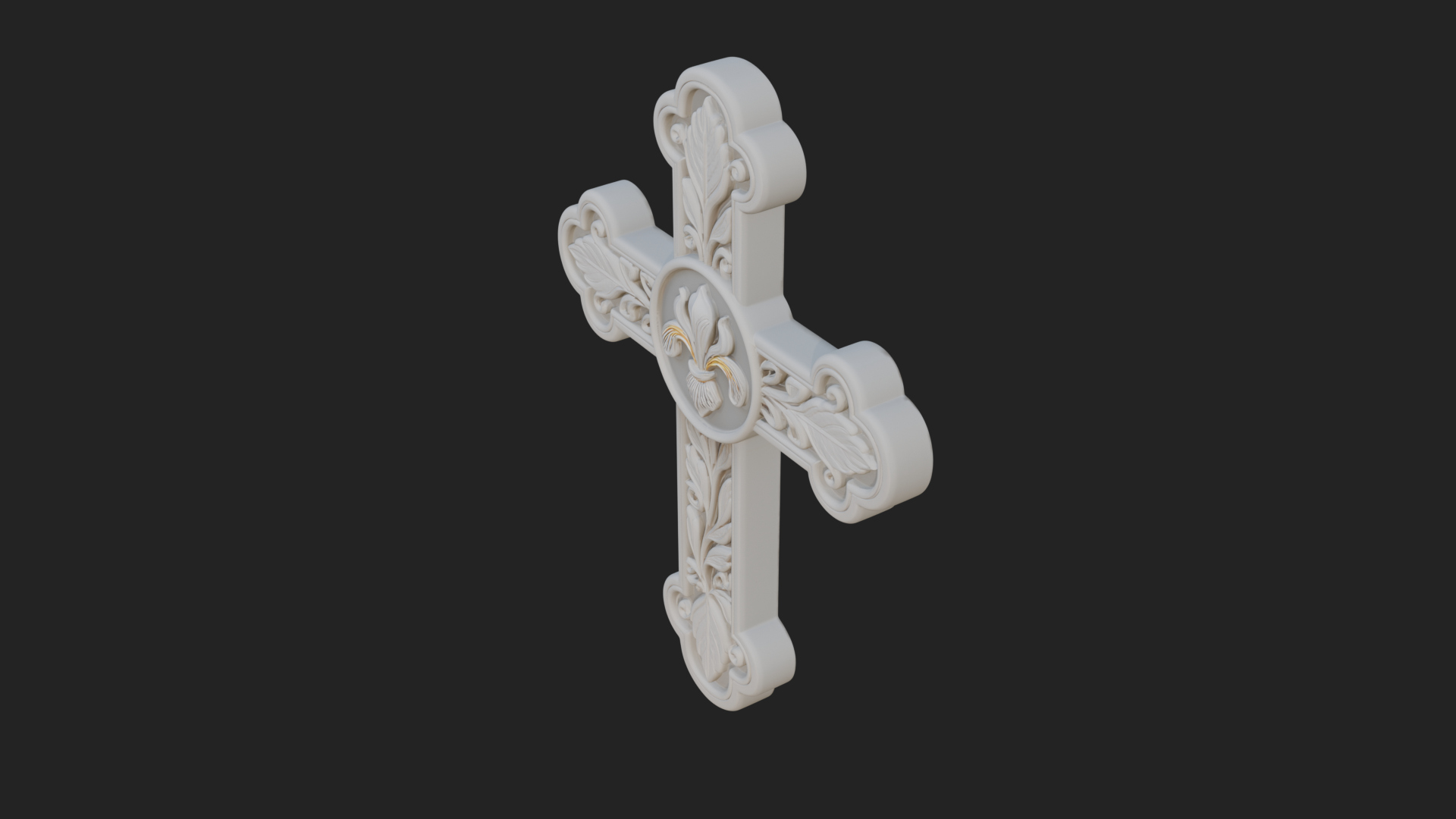 Carved Relief Wall Cross Design 58 3D Print Model 3D Model