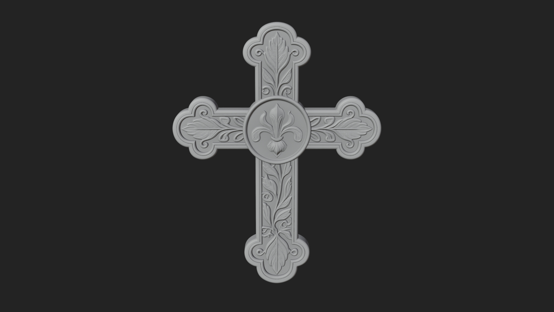 Carved Relief Wall Cross Design 58 3D Print Model 3D Model