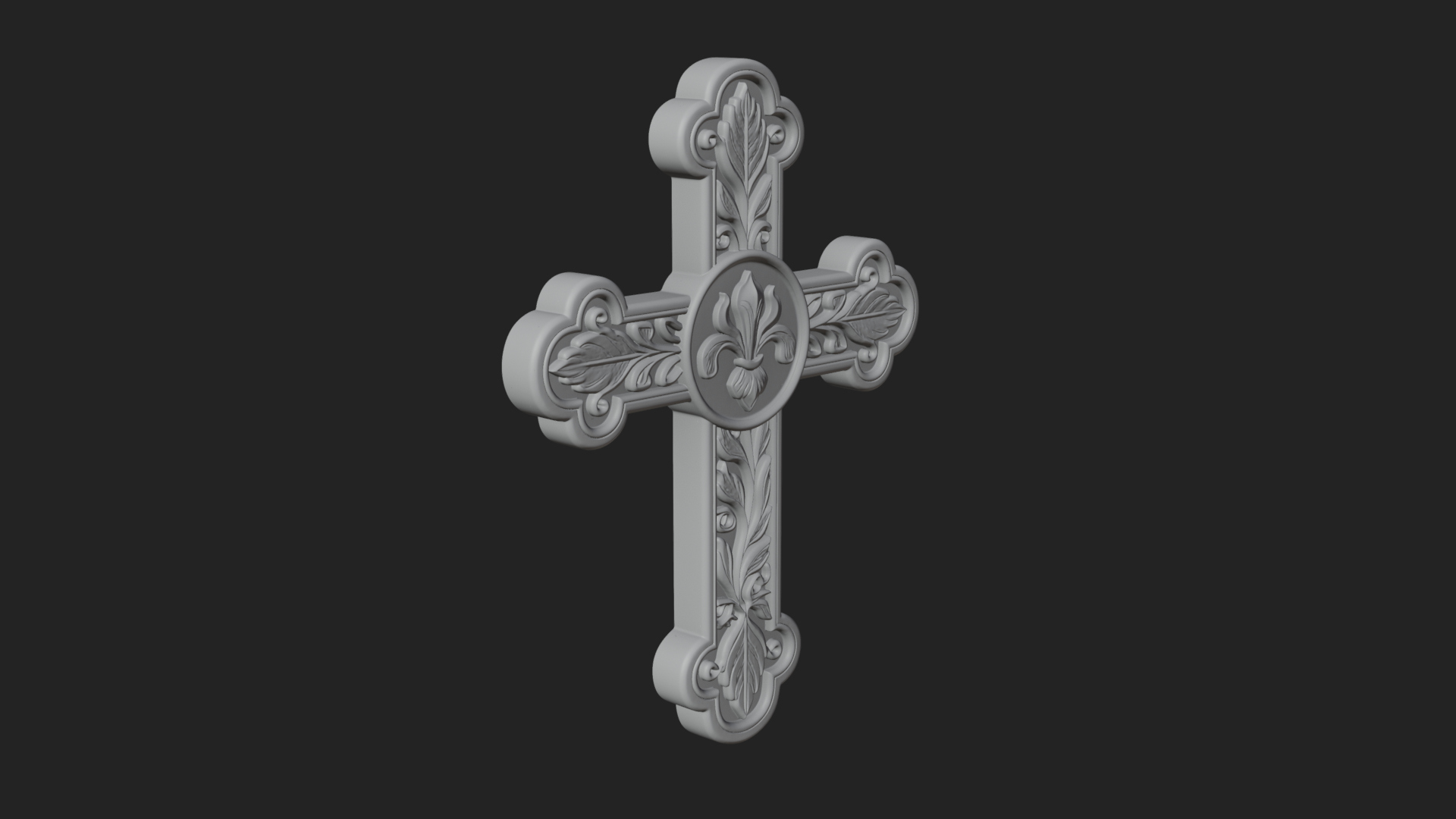 Carved Relief Wall Cross Design 58 3D Print Model 3D Model