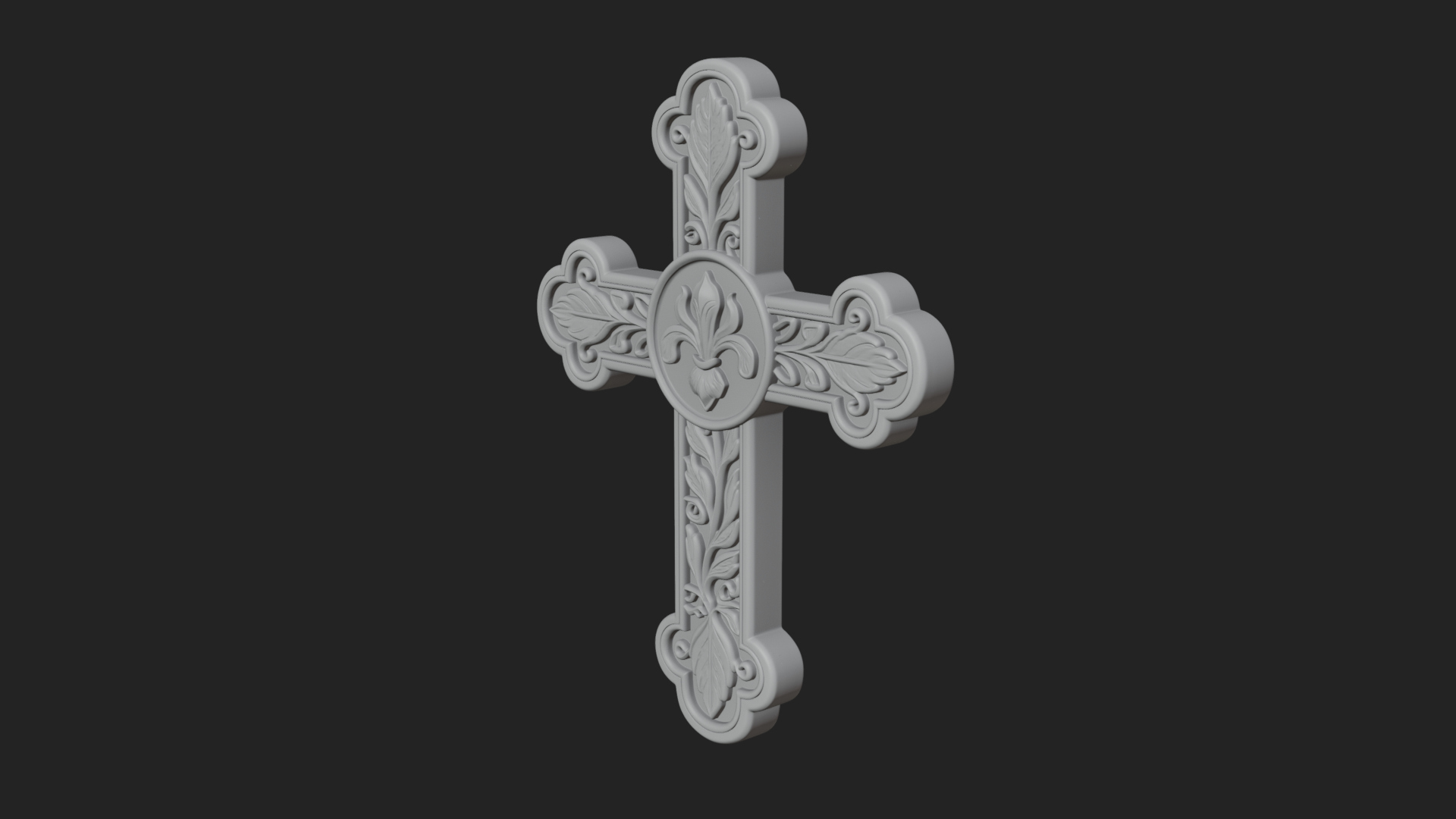 Carved Relief Wall Cross Design 58 3D Print Model 3D Model