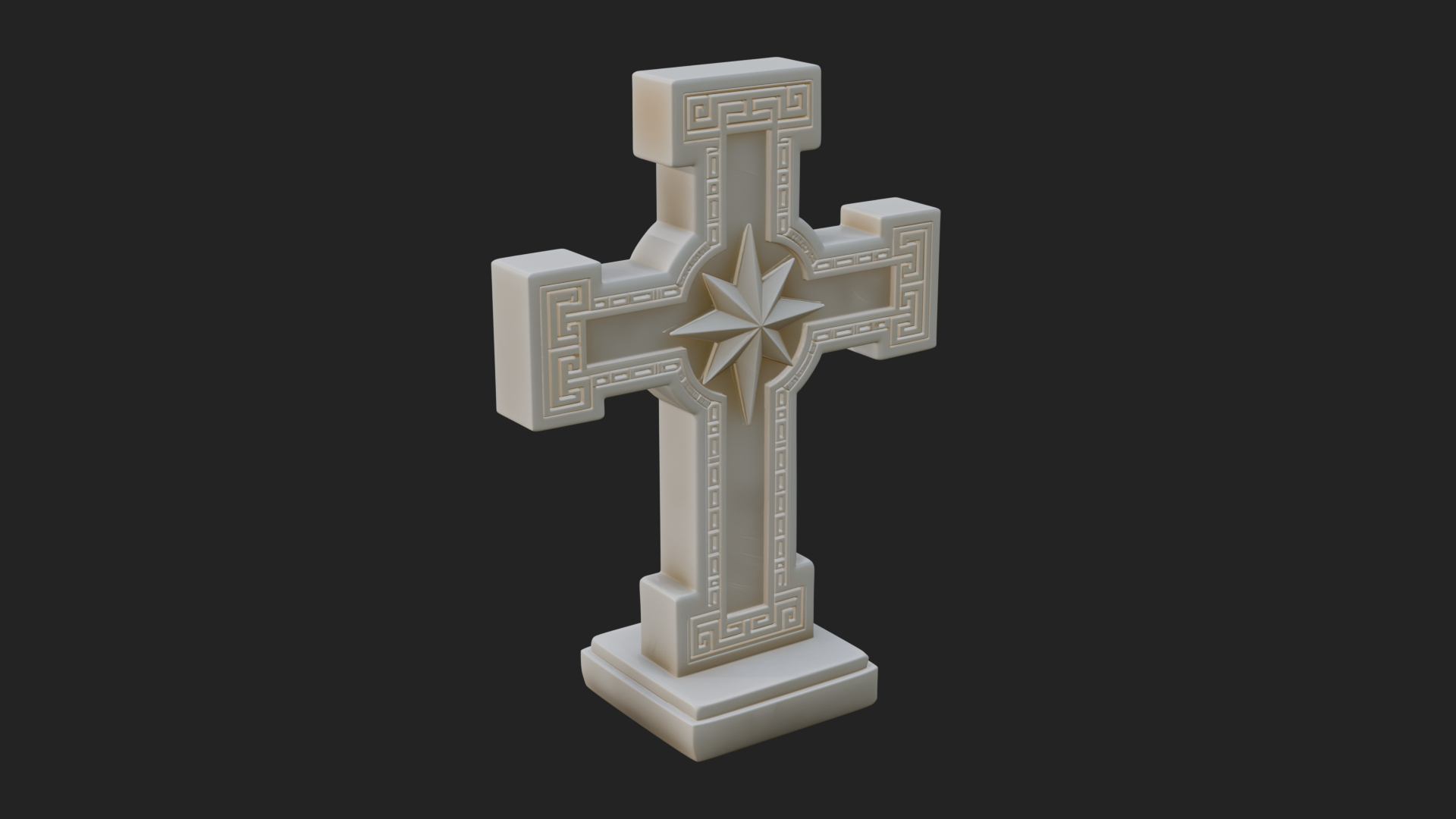 Carved Relief Wall Cross Design 580 3D Print Model 3D Model