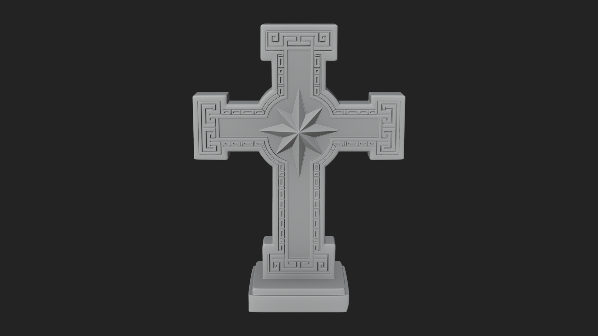 Carved Relief Wall Cross Design 580 3D Print Model 3D Model