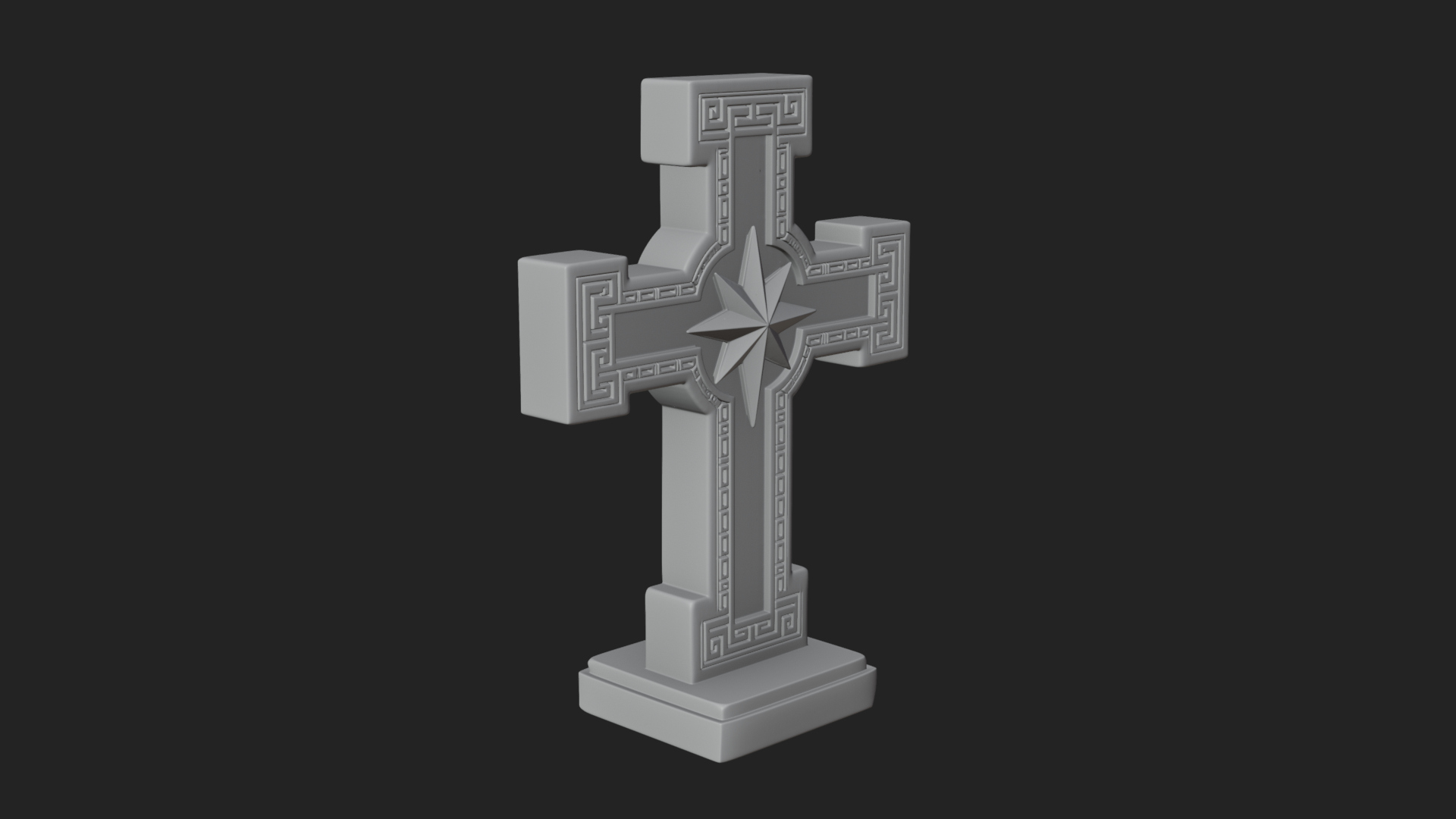 Carved Relief Wall Cross Design 580 3D Print Model 3D Model