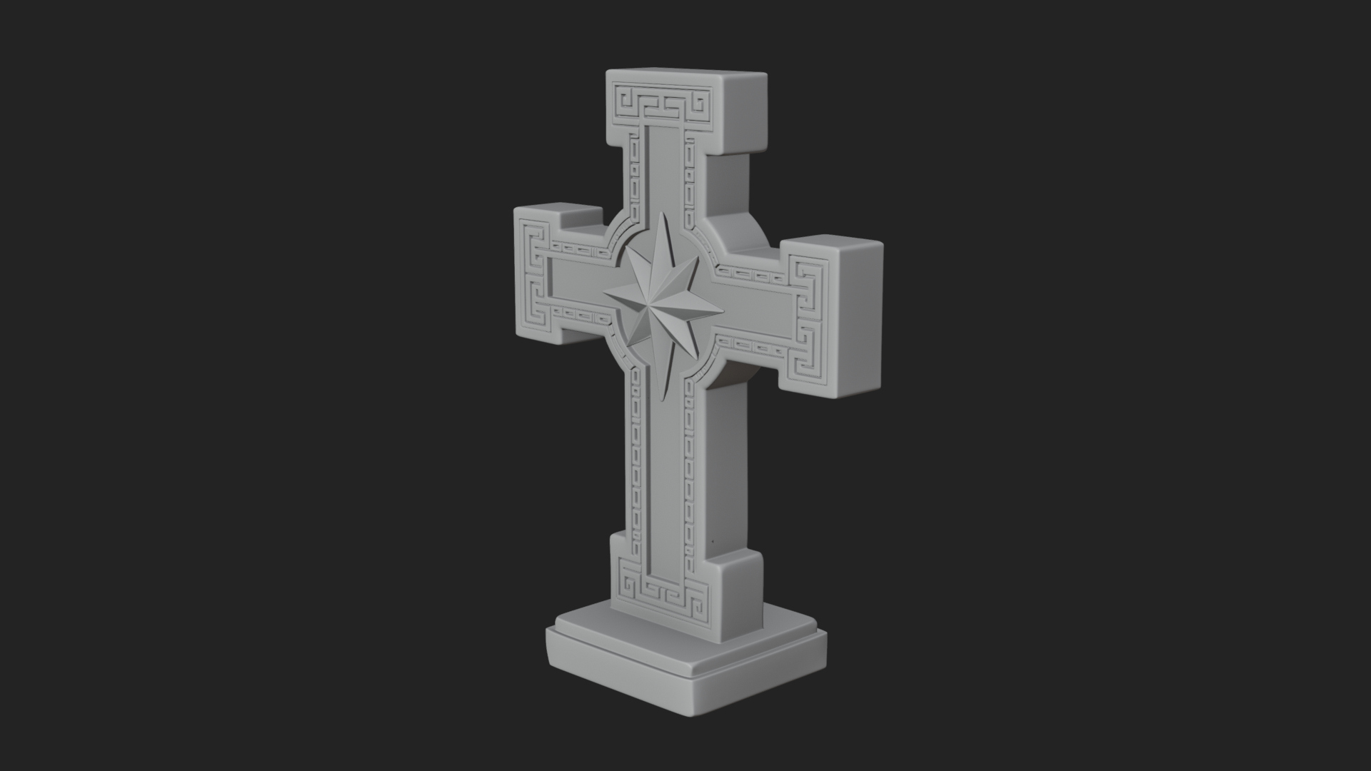 Carved Relief Wall Cross Design 580 3D Print Model 3D Model