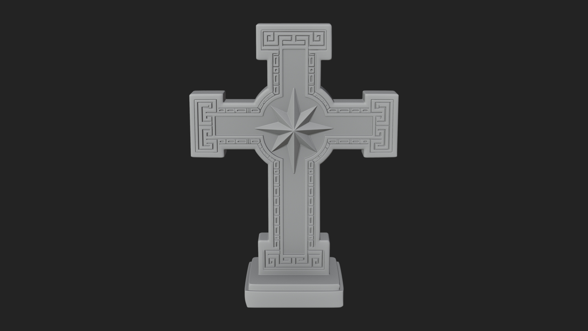 Carved Relief Wall Cross Design 580 3D Print Model 3D Model