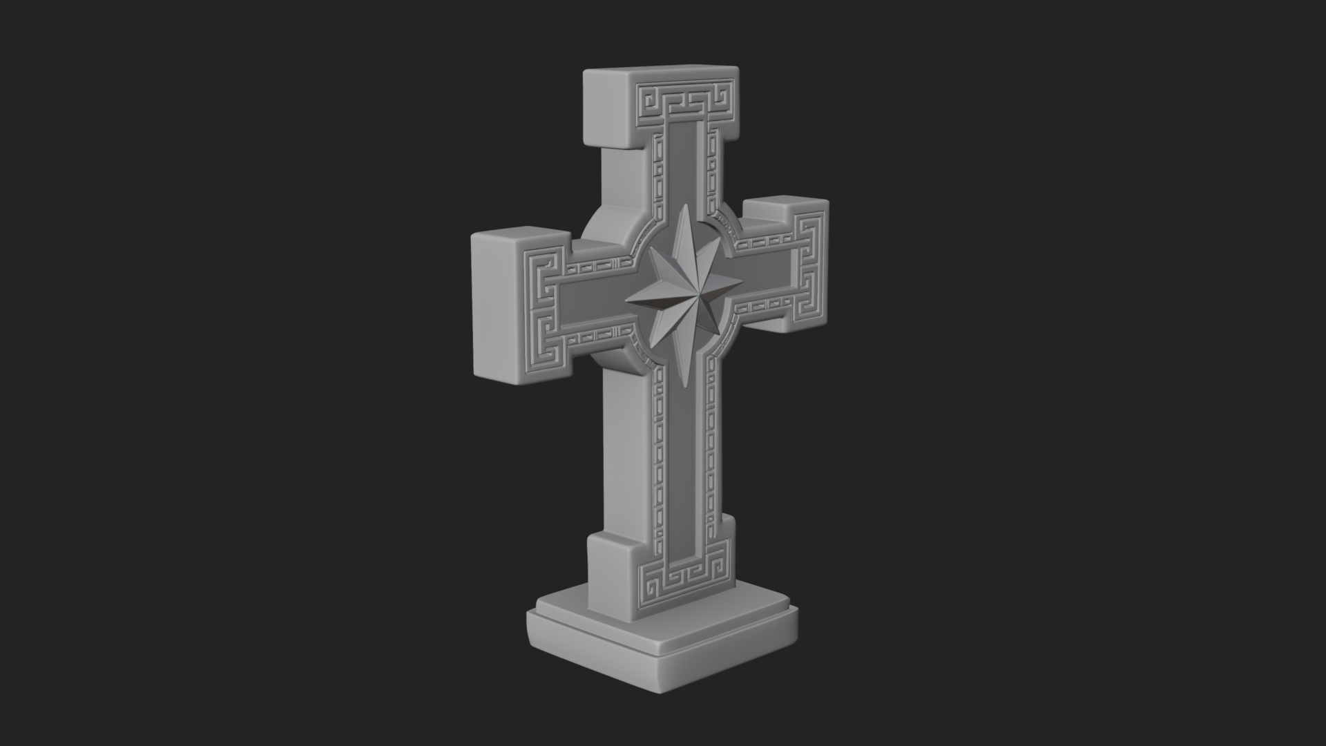 Carved Relief Wall Cross Design 580 3D Print Model 3D Model