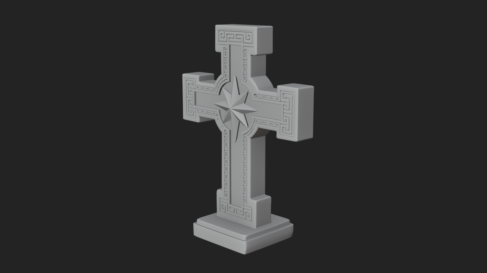 Carved Relief Wall Cross Design 580 3D Print Model 3D Model