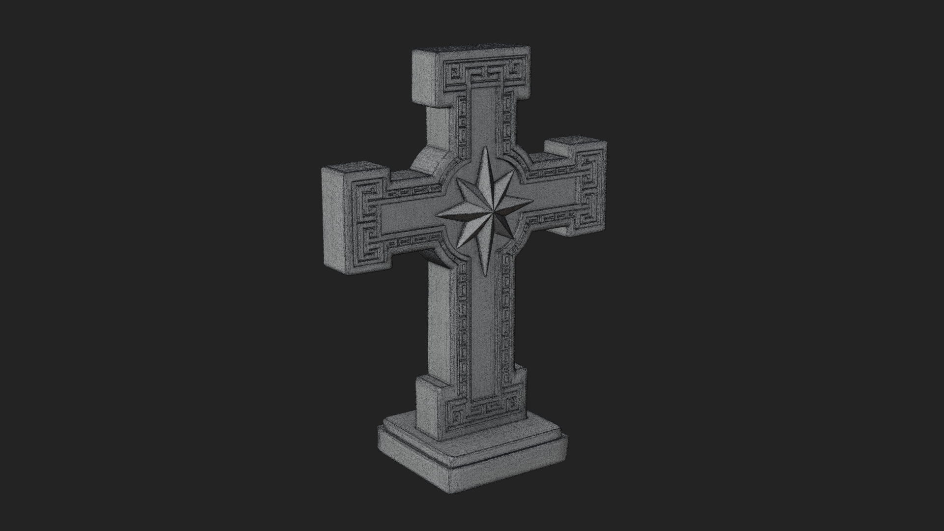 Carved Relief Wall Cross Design 580 3D Print Model 3D Model