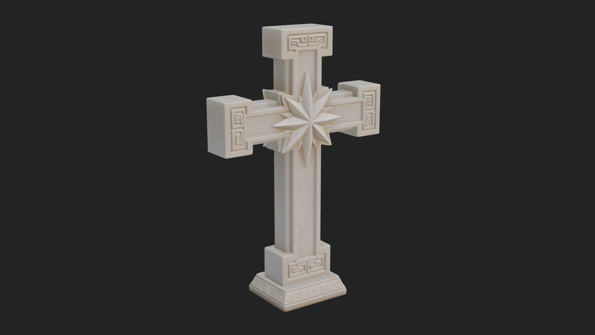 Carved Relief Wall Cross Design 581 3D Print Model 3D Model