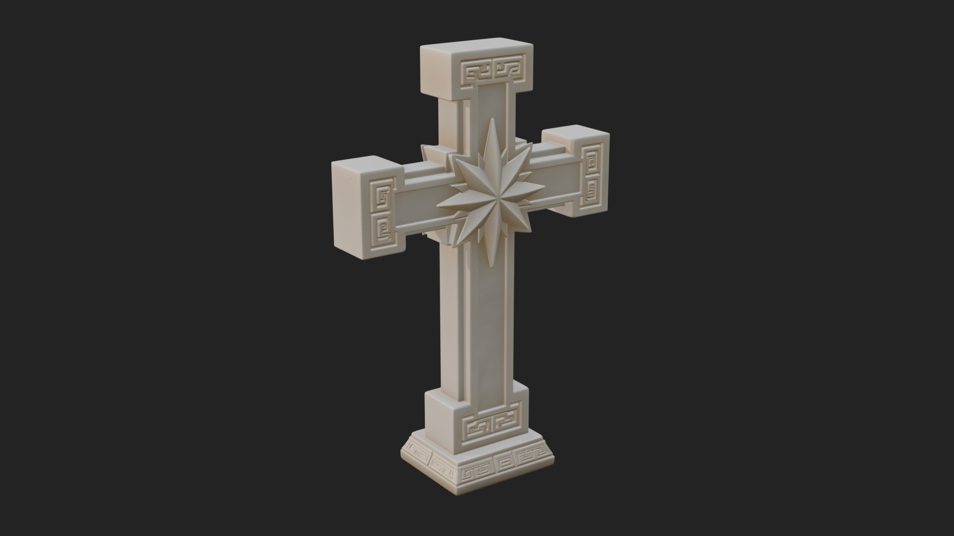 Carved Relief Wall Cross Design 581 3D Print Model 3D Model