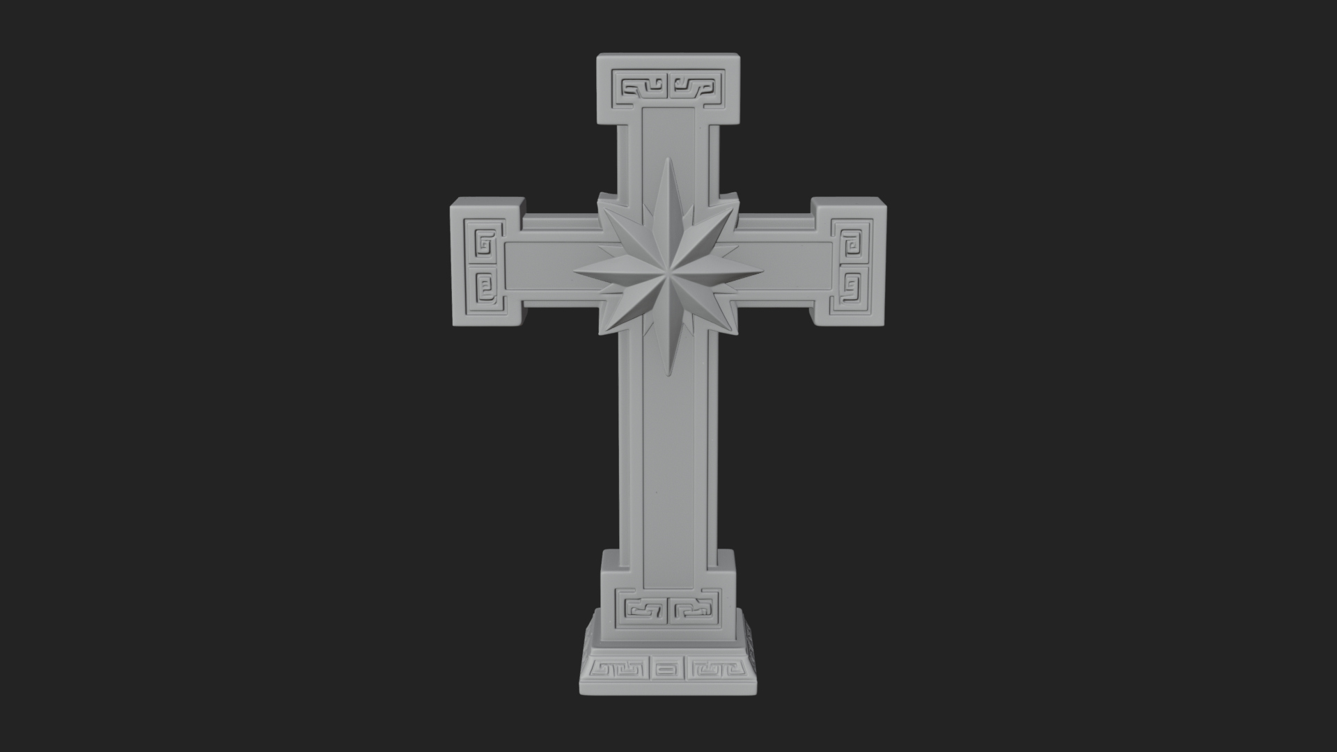 Carved Relief Wall Cross Design 581 3D Print Model 3D Model