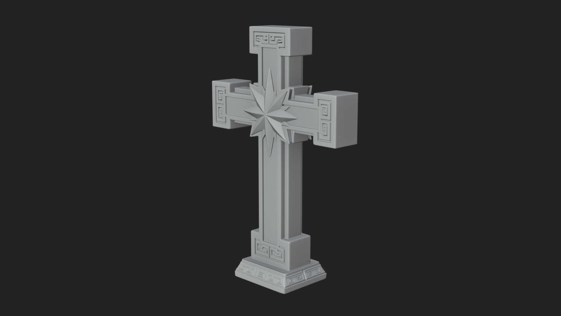 Carved Relief Wall Cross Design 581 3D Print Model 3D Model
