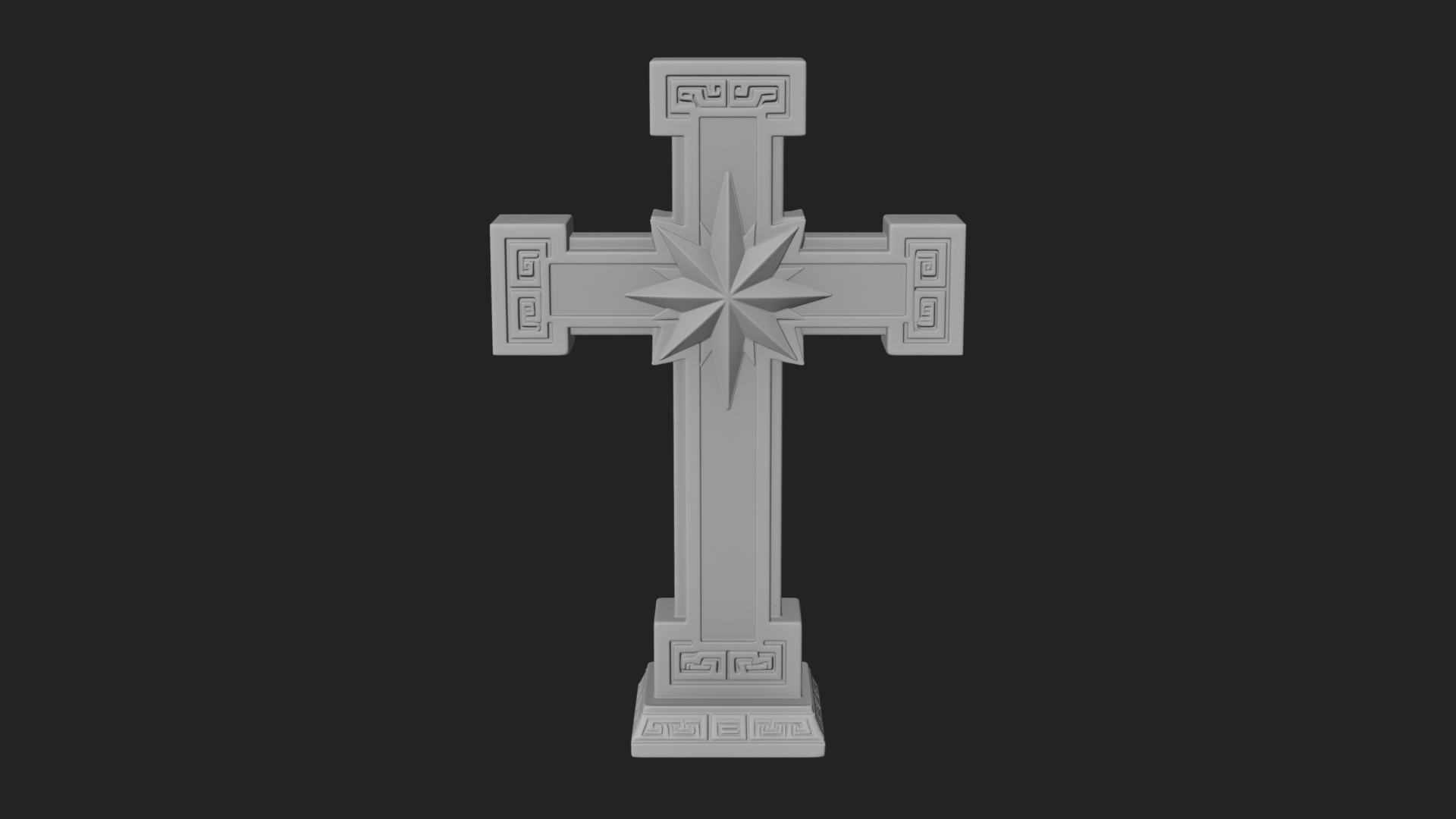 Carved Relief Wall Cross Design 581 3D Print Model 3D Model