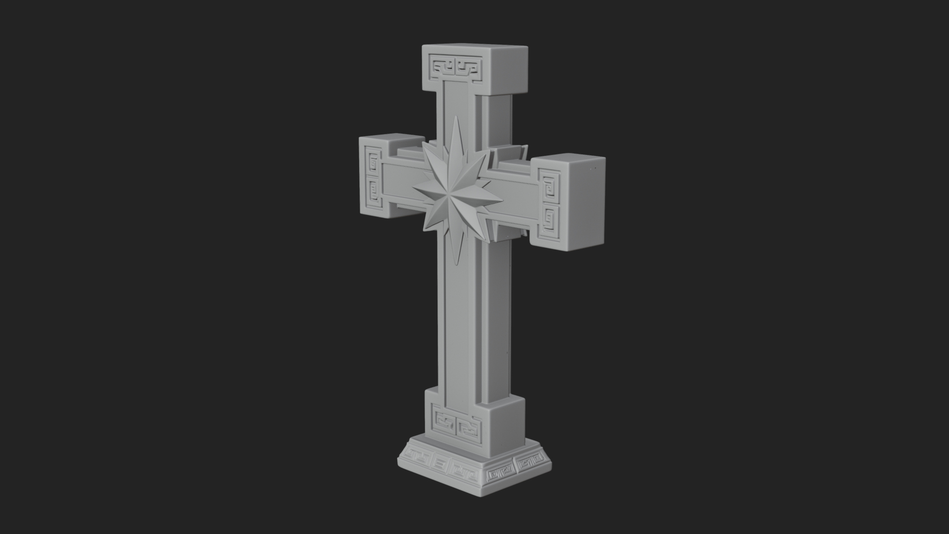 Carved Relief Wall Cross Design 581 3D Print Model 3D Model