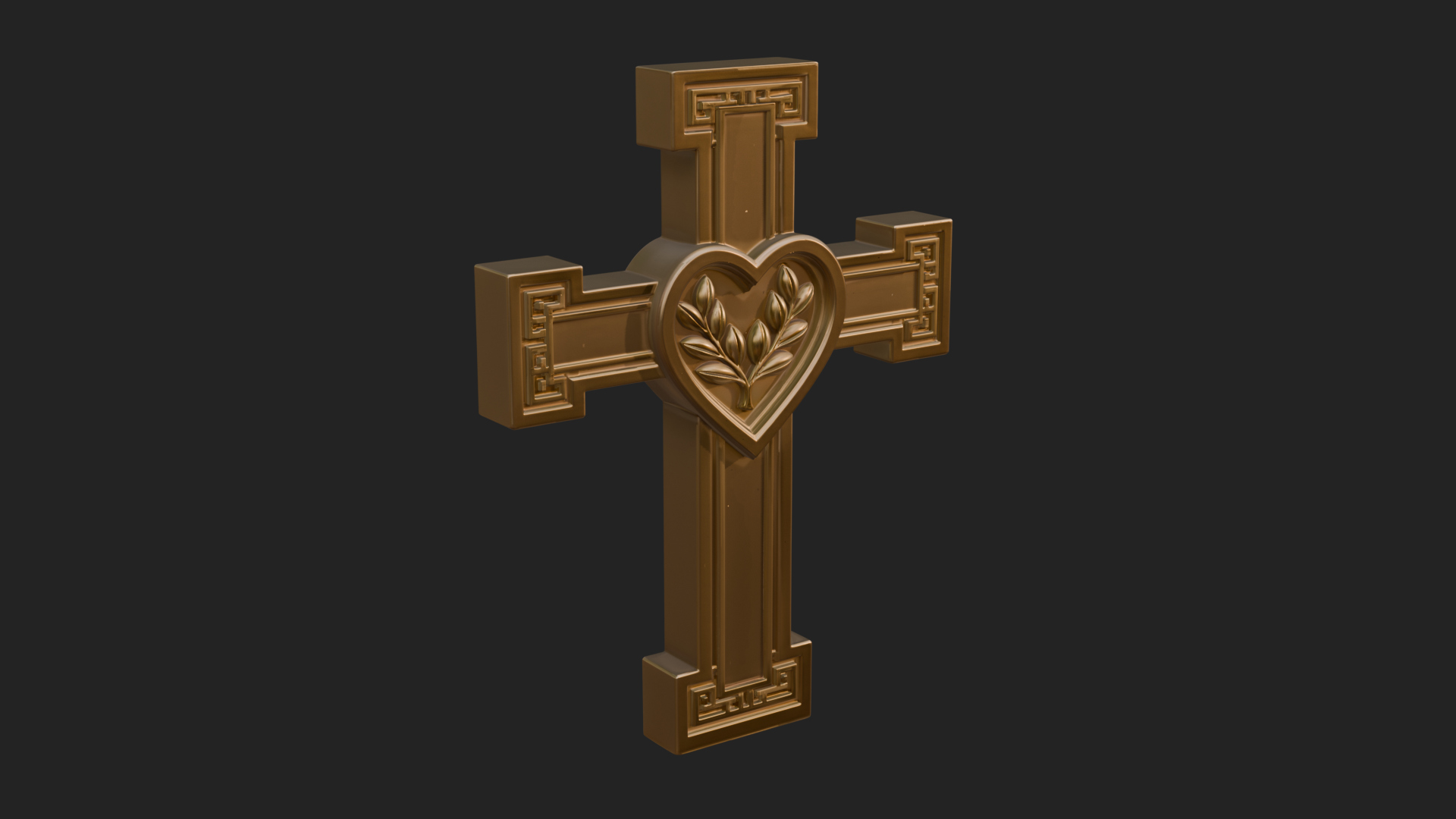 Carved Relief Wall Cross Design 582 3D Print Model 3D Model