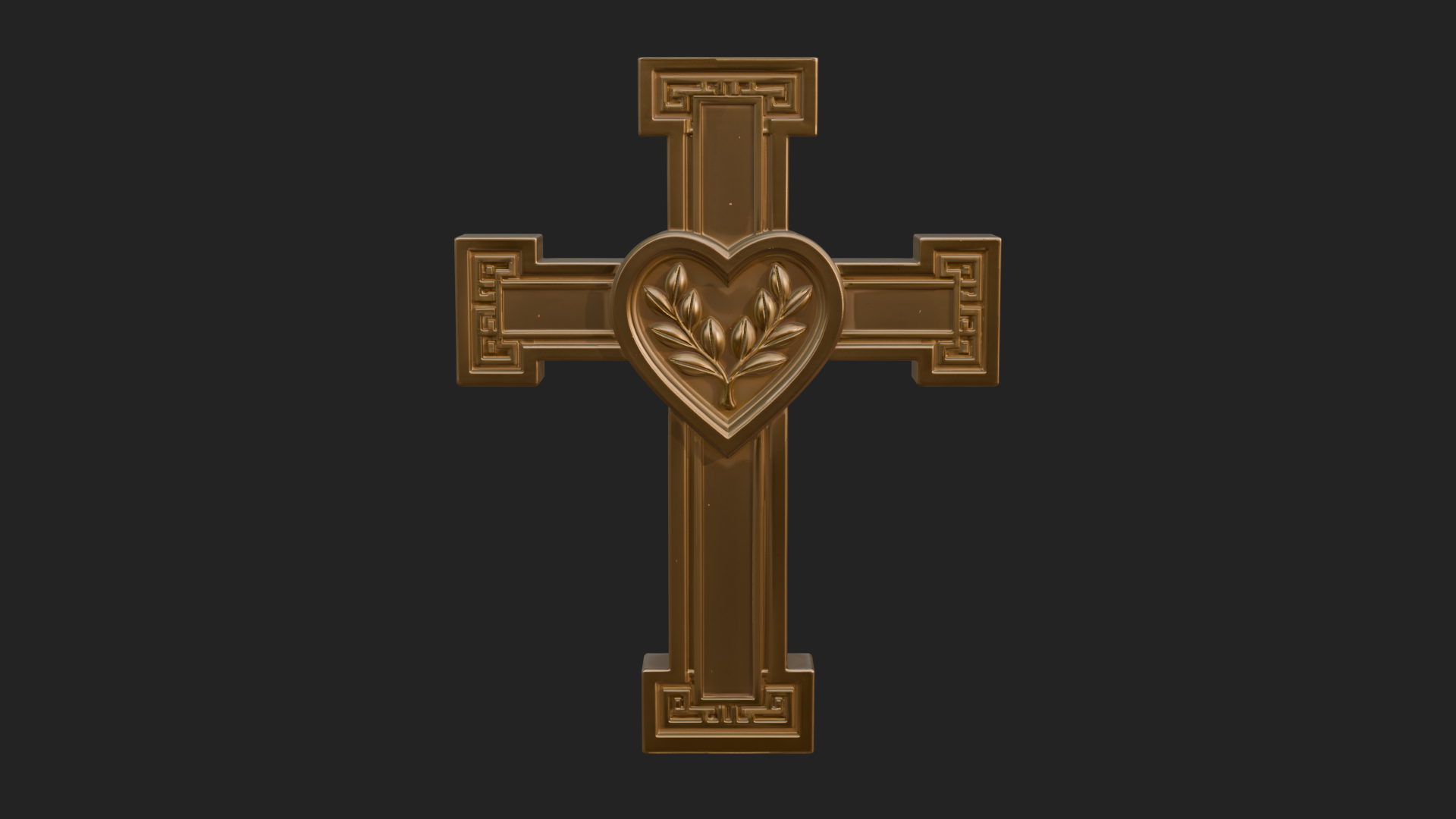 Carved Relief Wall Cross Design 582 3D Print Model 3D Model